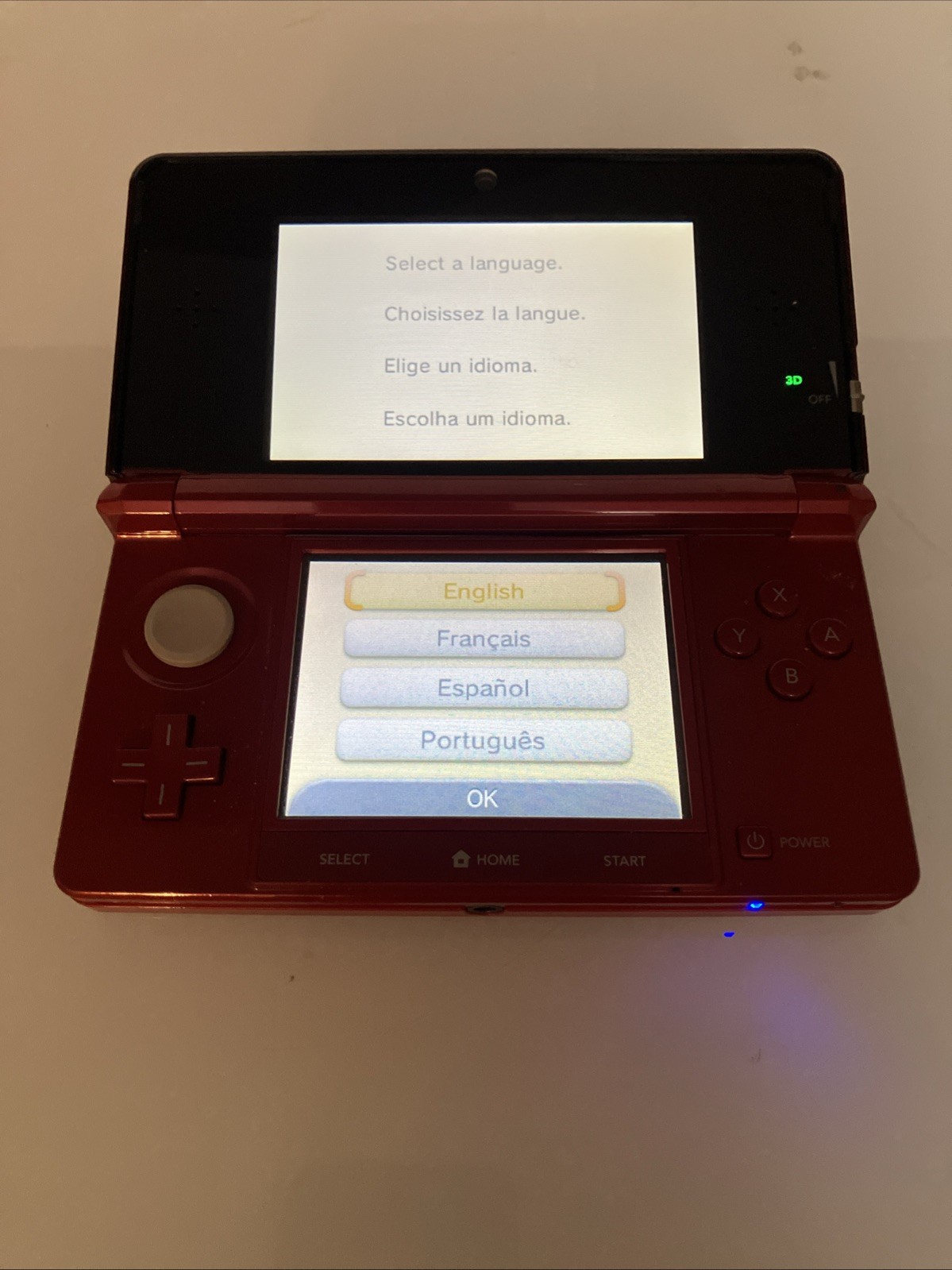 Used Nintendo 3DS Handheld System – Flame Red Tested And Working W/ Stylus