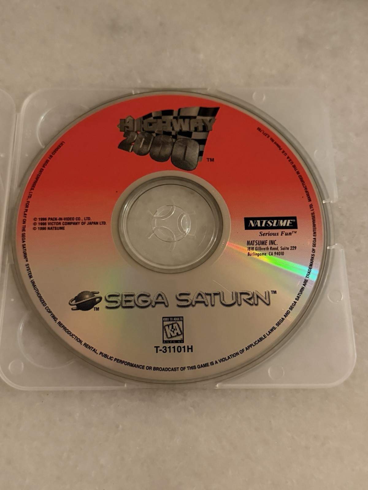 Sega Saturn Highway 2000 Natsume Disc Only