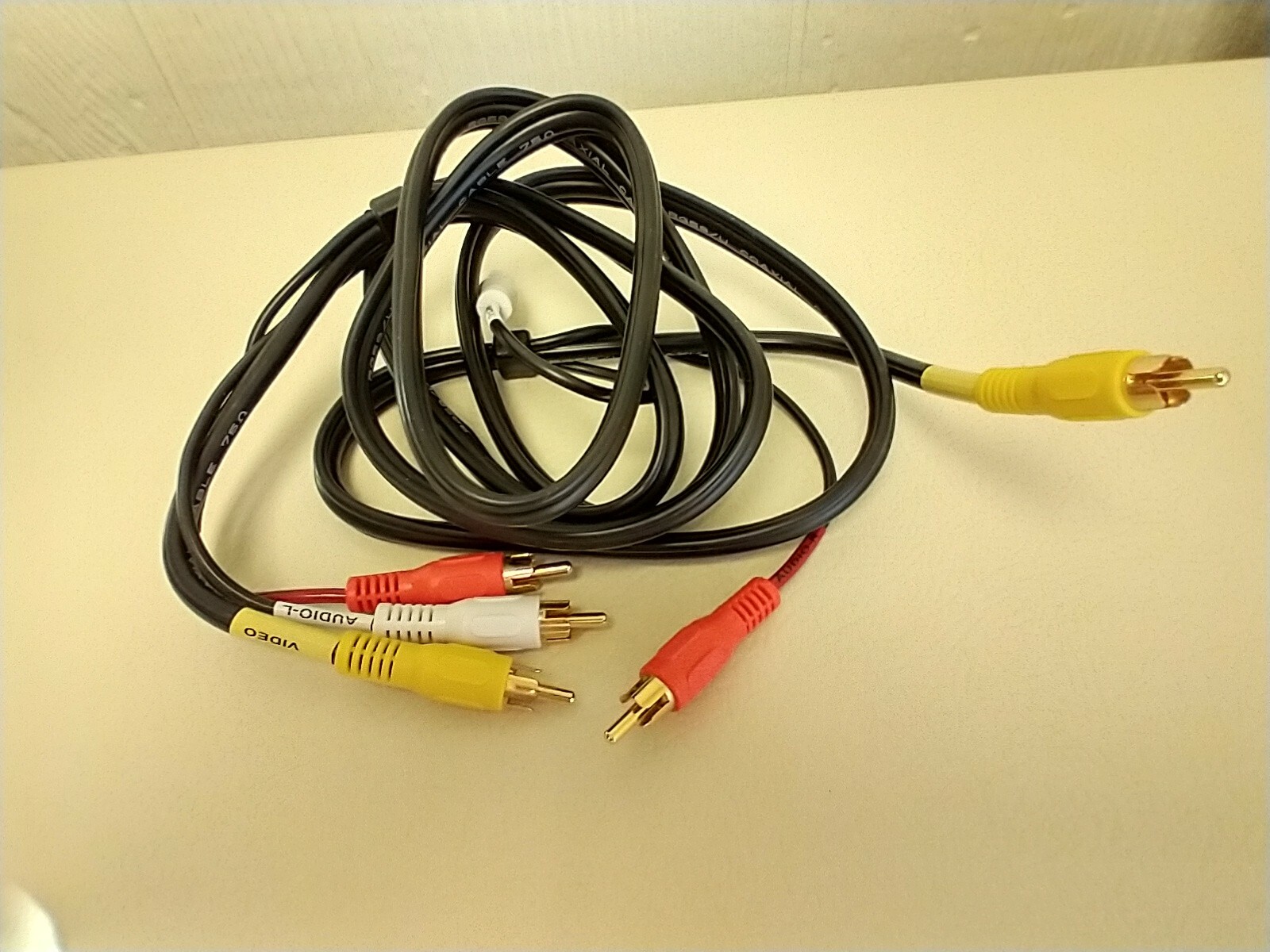 5ft. RCA Component Video Audio Coaxial Cable Male to Male gold 12/22/21T