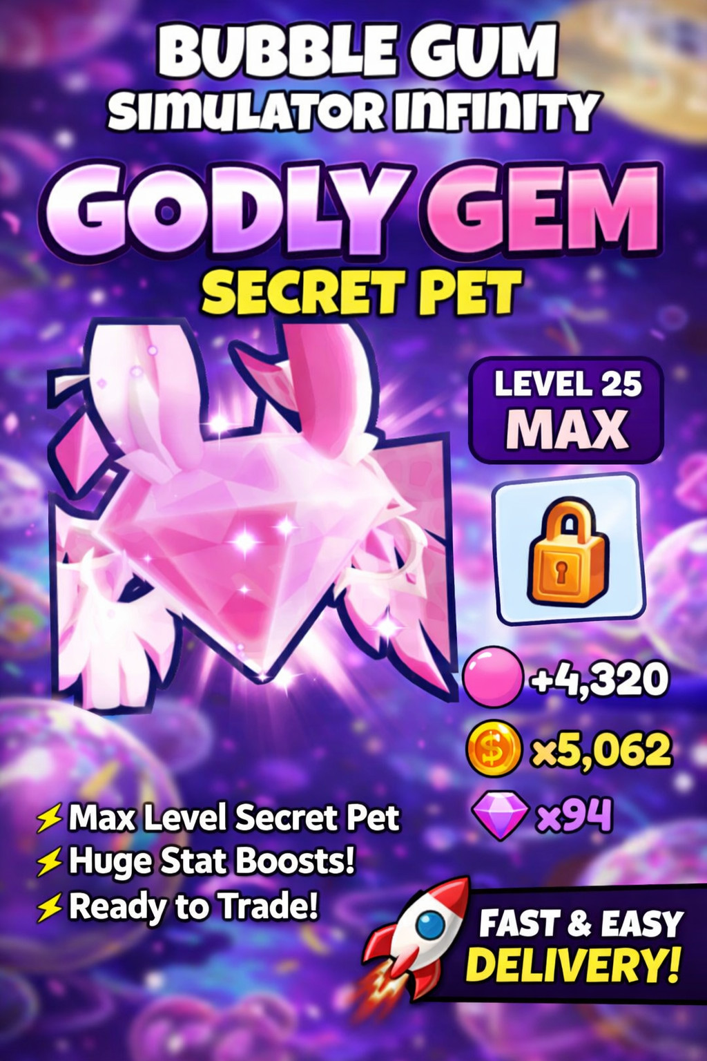 Bubble Gum Simulator Infinity | BGSI | SECRET Pets – CHEAPEST