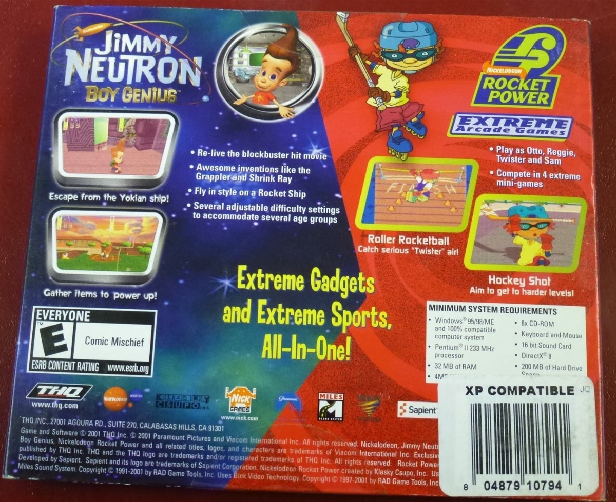 Video Game PC Nickelodeon Jimmy Neutron Boy Genius & Rocket Power Extreme NEW