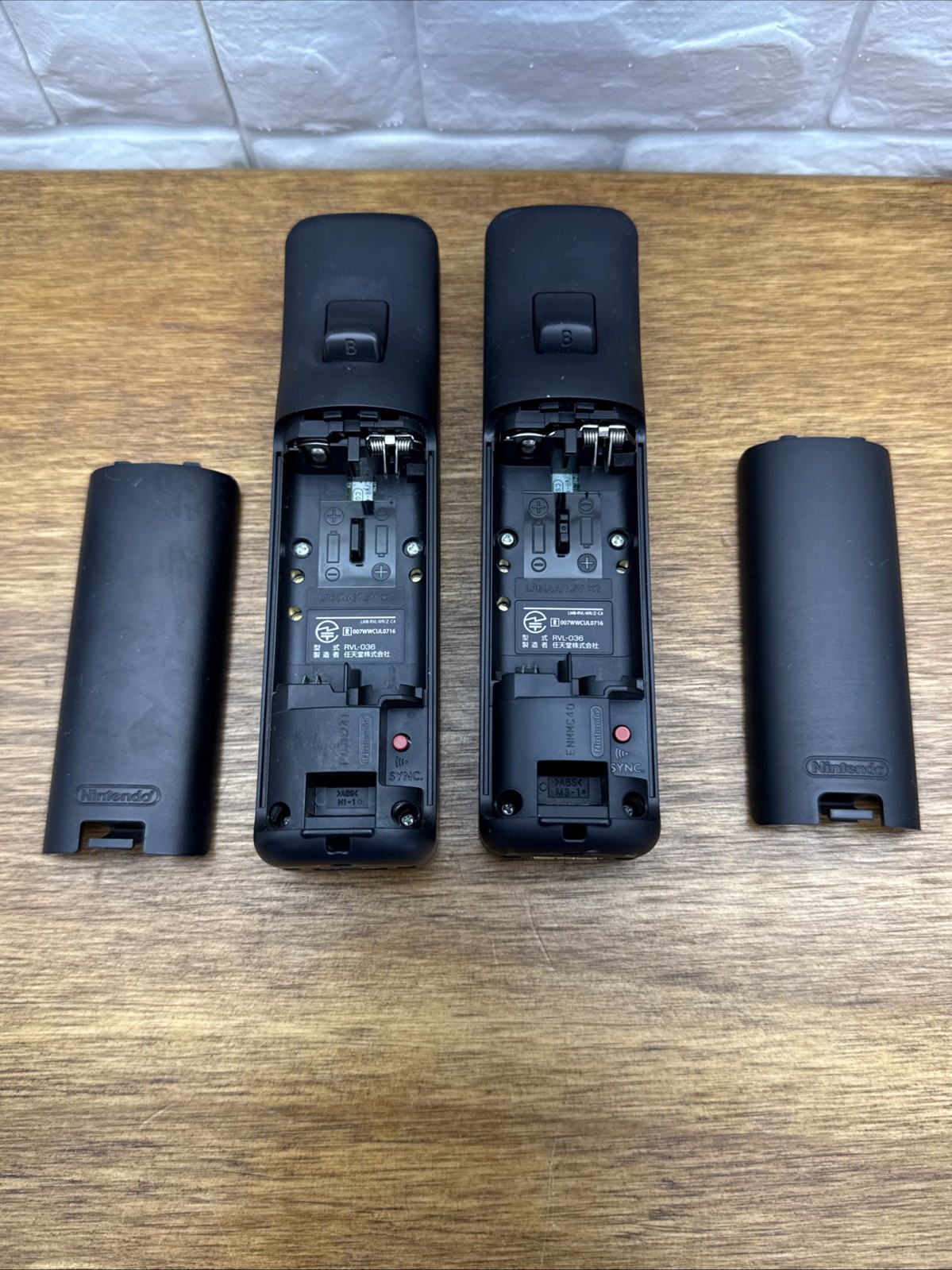 Nintendo OEM Wii Remote Controller MotionPlus Black RVL-036 Tested Lot of 2