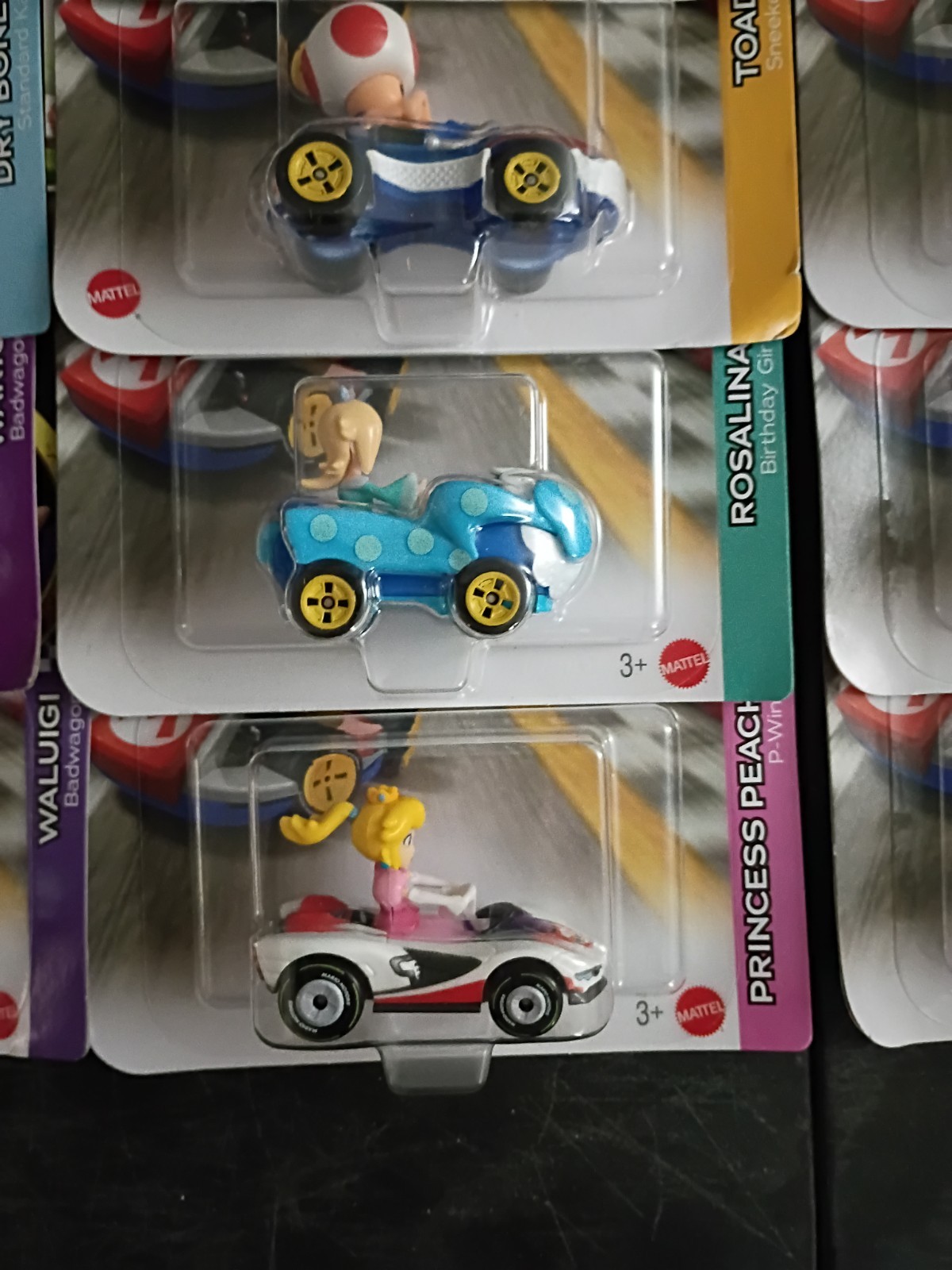 15-PK SUPER MARIO KART Hot Wheels Lot Dry Bones Waluigi Rosalina Peach Luigi