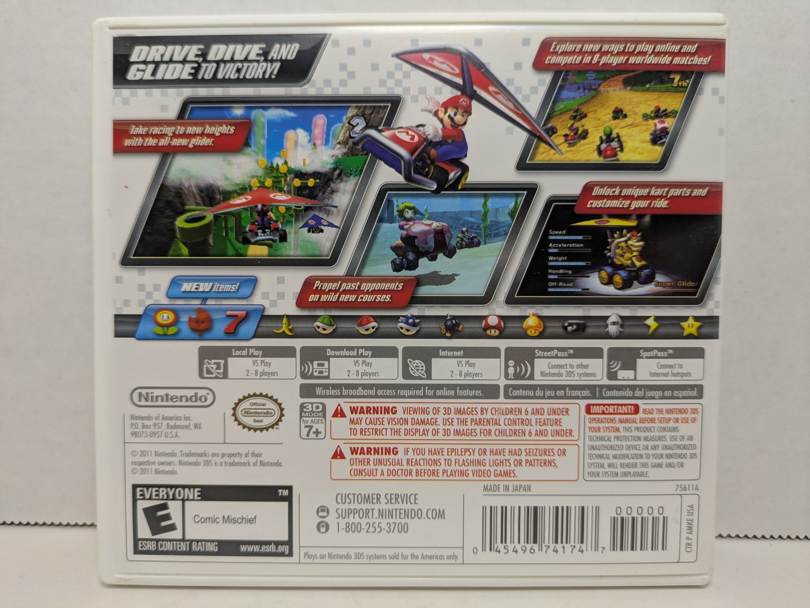 Mario Kart 7 (Nintendo 3DS, 2011) Authentic Tested Working