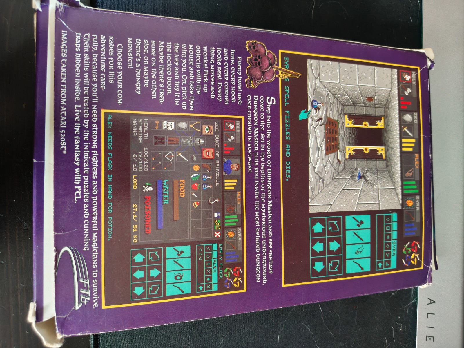 DUNGEON MASTER AMIGA GAME W/ BOX + PAPERS CLASSIC COMPUTER SEE PICS