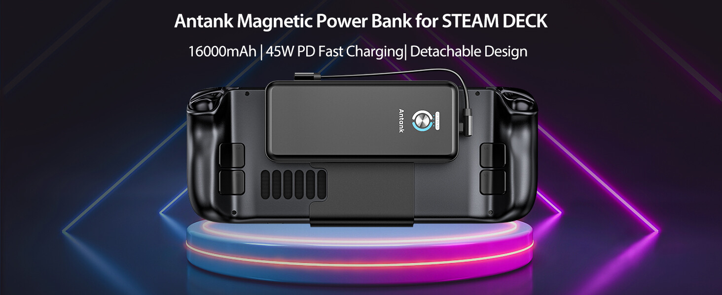 Antank 20000mAh Magnetic Portable Battery Power Bank For Steam Deck 45W PD Fast