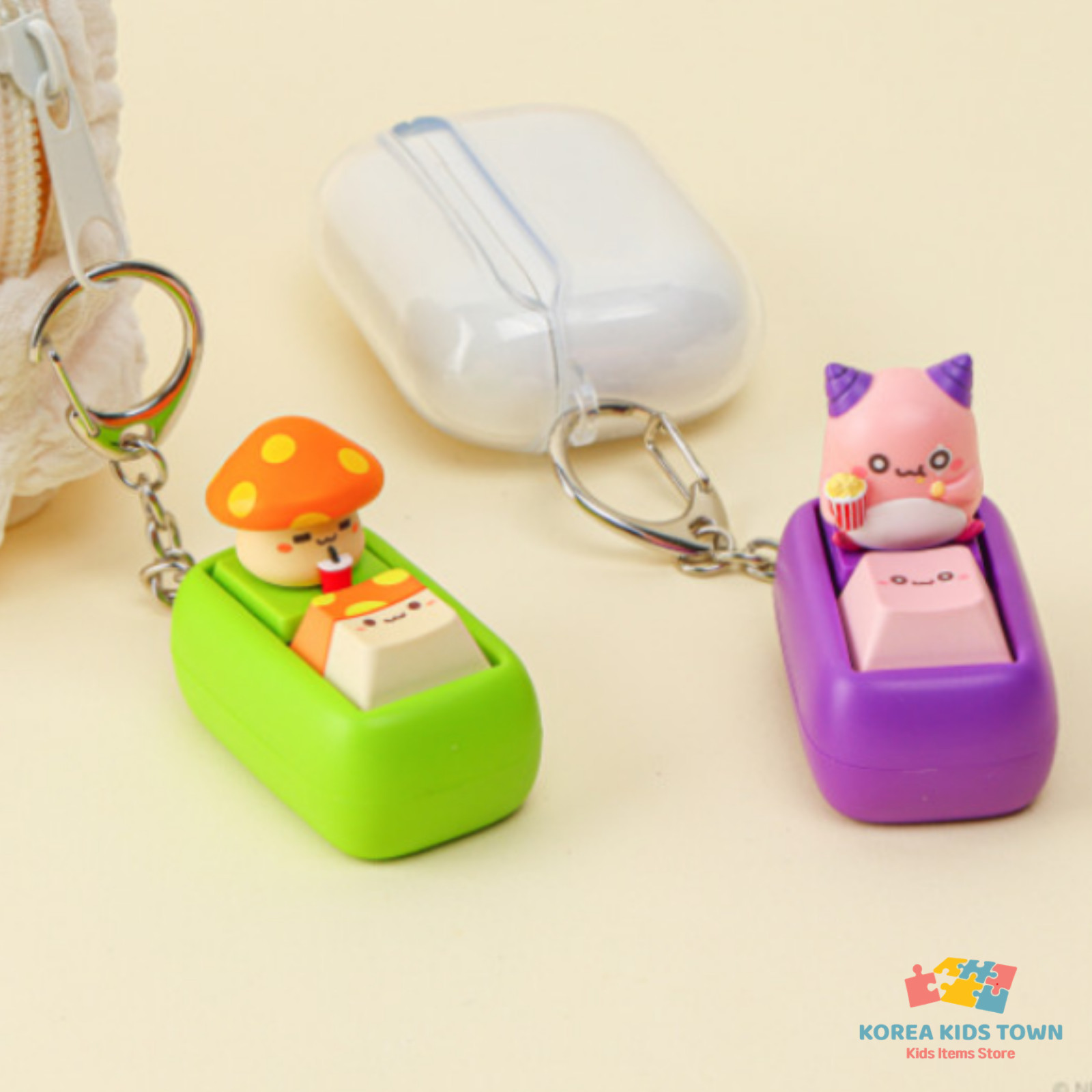 Maple Story Movie Limited Edition Keycap Keyring 2Types PinkBean Orange Mushroom