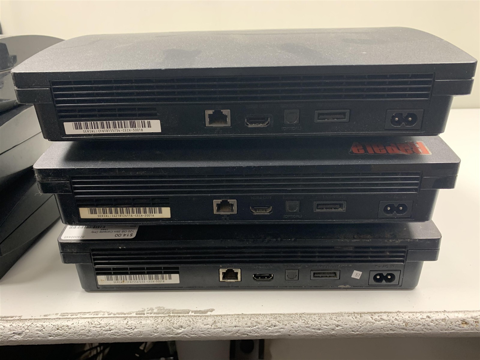 Lot of 6 Sony PS3 Slim Consoles Parts Repair Not Working Damaged AS IS