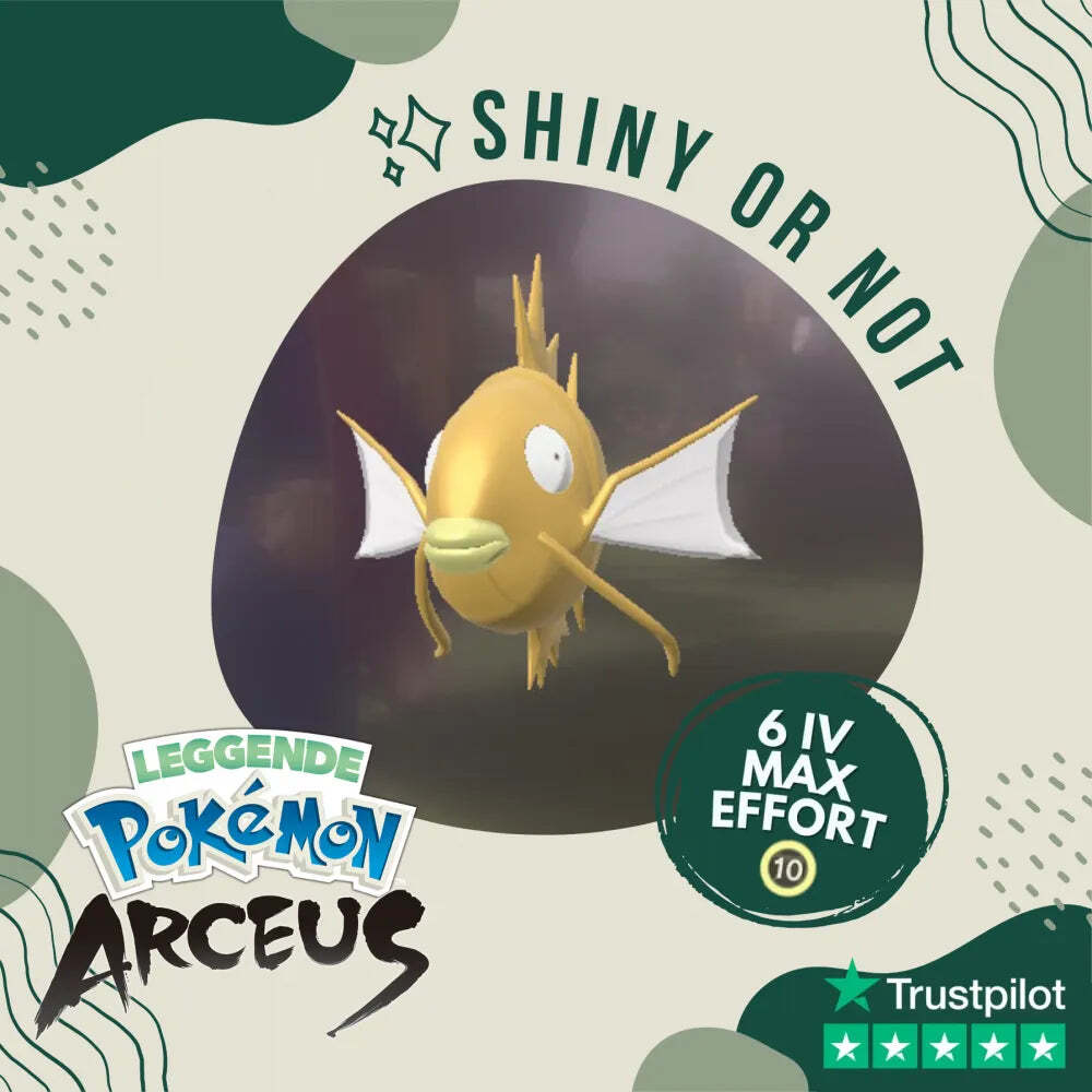 Magikarp Shiny ✨ Legends Pokémon Arceus 6 IV Max Effort Custom OT Leggende