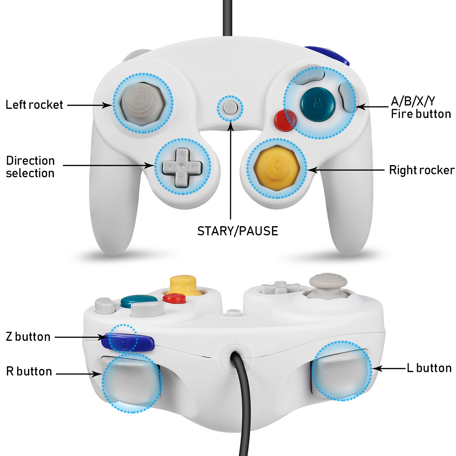 Wired /Wireless Gamecube Controller Gamepad Joystick for Nintendo GameCube Wii