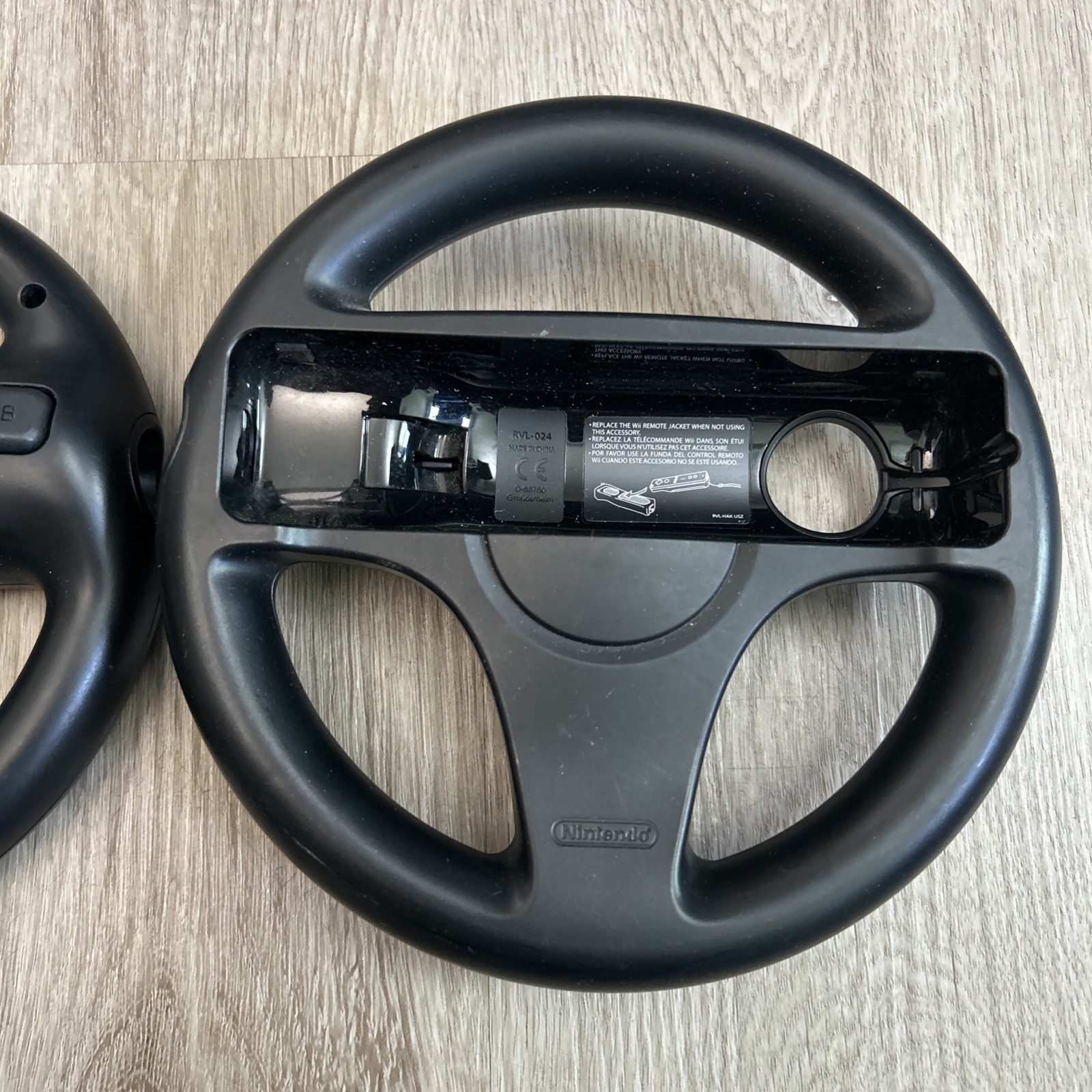 Nintendo Wii Steering Wheel x2 Mario Kart Racing OEM Official Black RVL-024