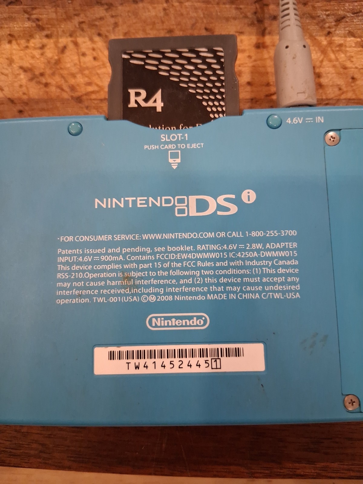Nintendo DSi TWL-001 Teal Blue SD Card No Stylus No Games Tested Works *look*