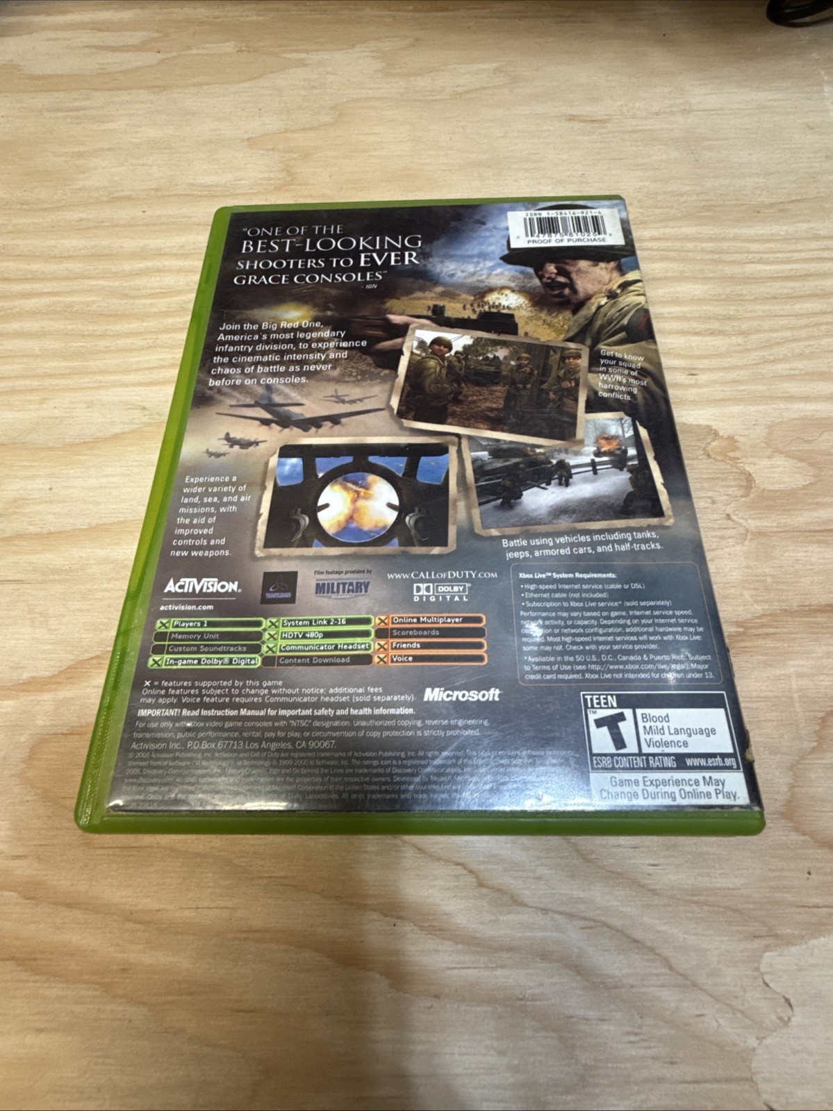 Call of Duty 2: Big Red One (Microsoft Xbox 2005) CIB Verified Working Fast Ship