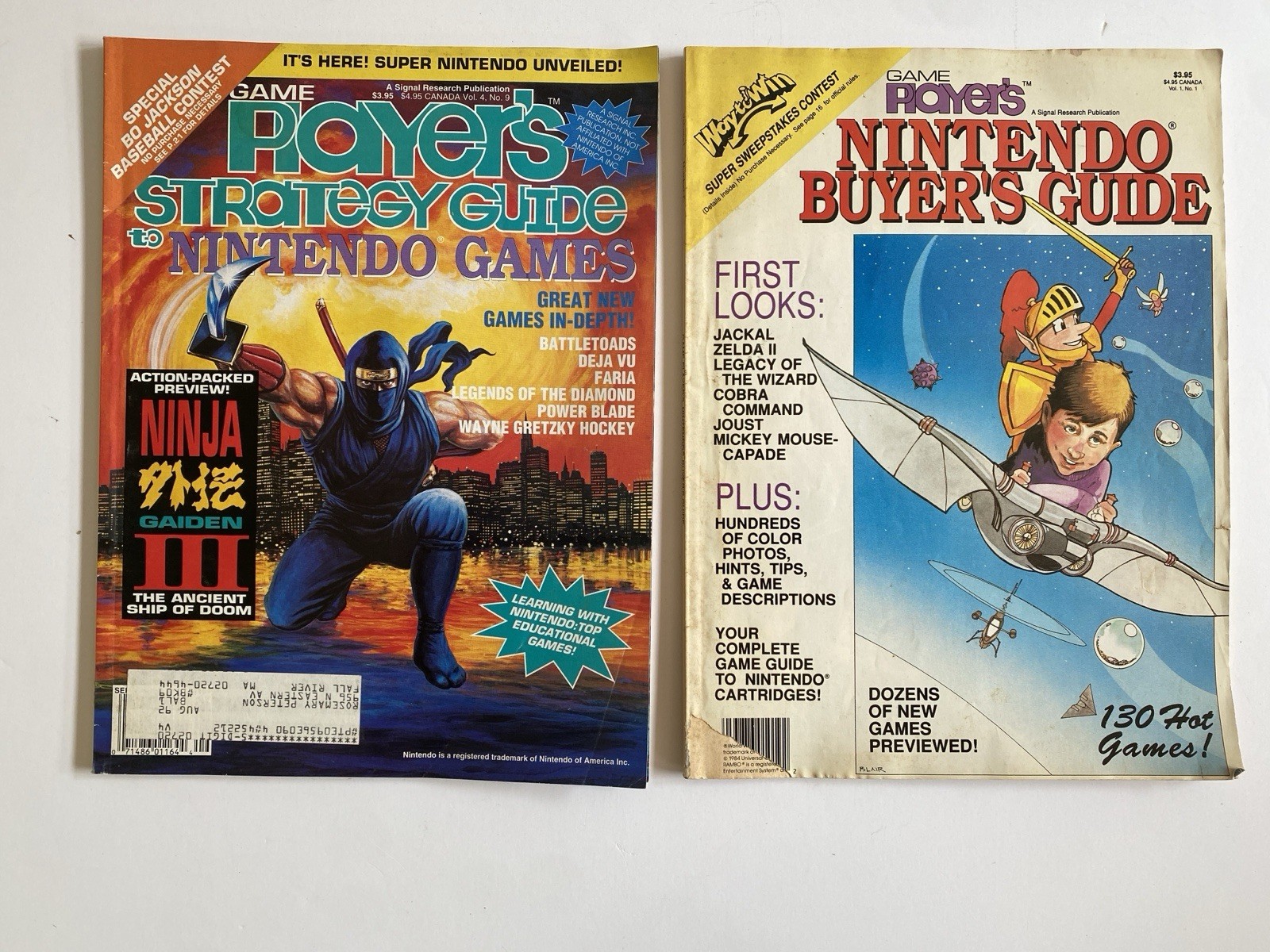 3 Game Player’s Strategy Guides (vol4#9, Vol2#5, Vol2#4 + Nintendo Buyer’s Guide