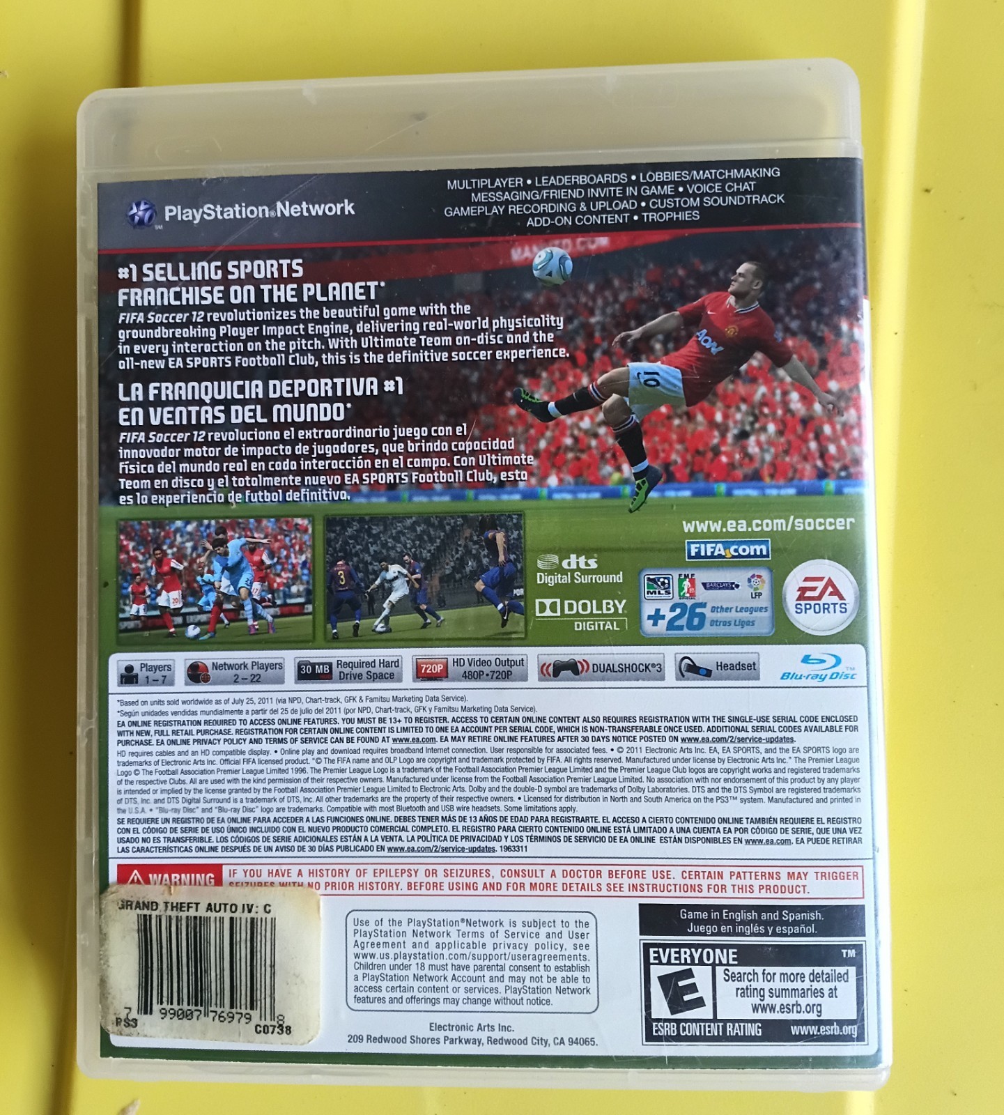 EA SPORTS FIFA Soccer 12 Sony PlayStation 3 PS3 E NTSC-U/C Multiplayer Online