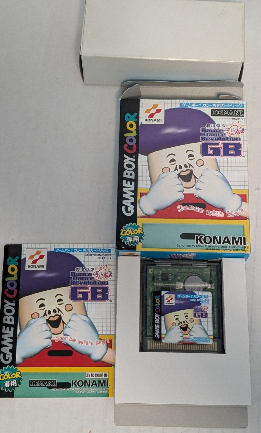 Dance Dance Revolution GB Ohasuta Gameboy Color w Manual & Controller Japanese