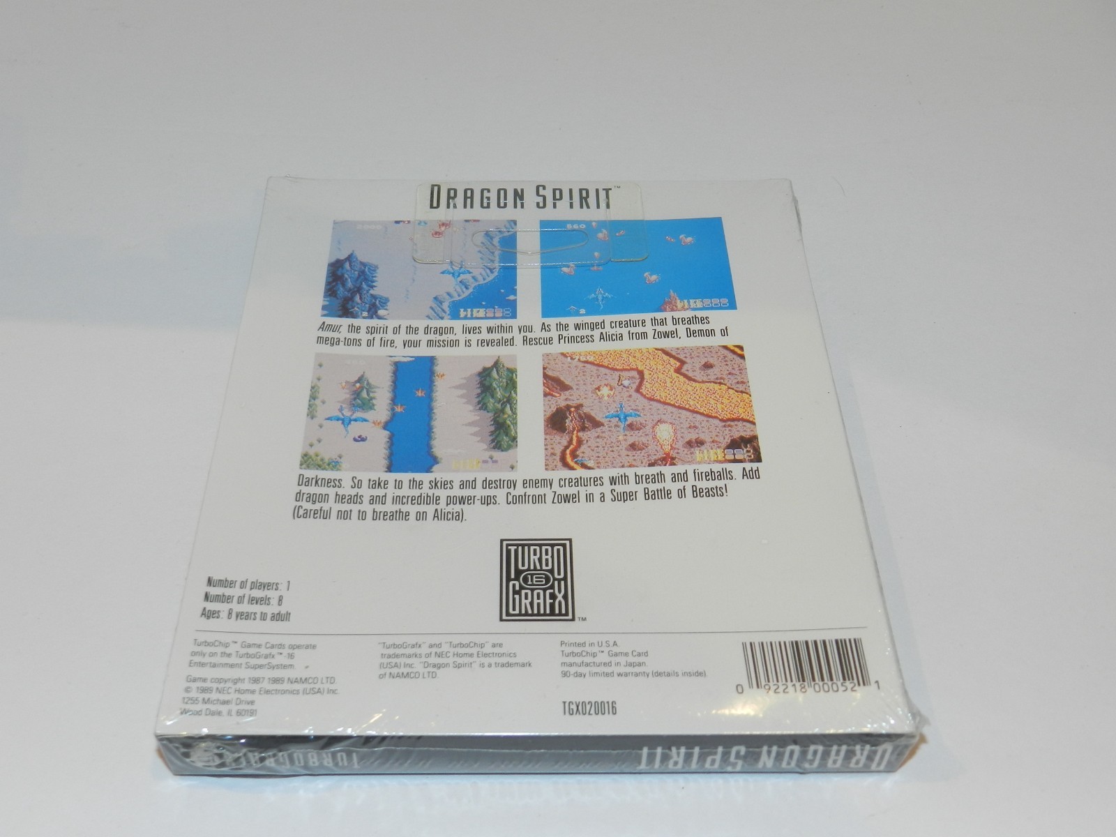Dragon Spirit Turbografx 16 TG16 NEC Brand New Factory Sealed TURBO GRAFX USA