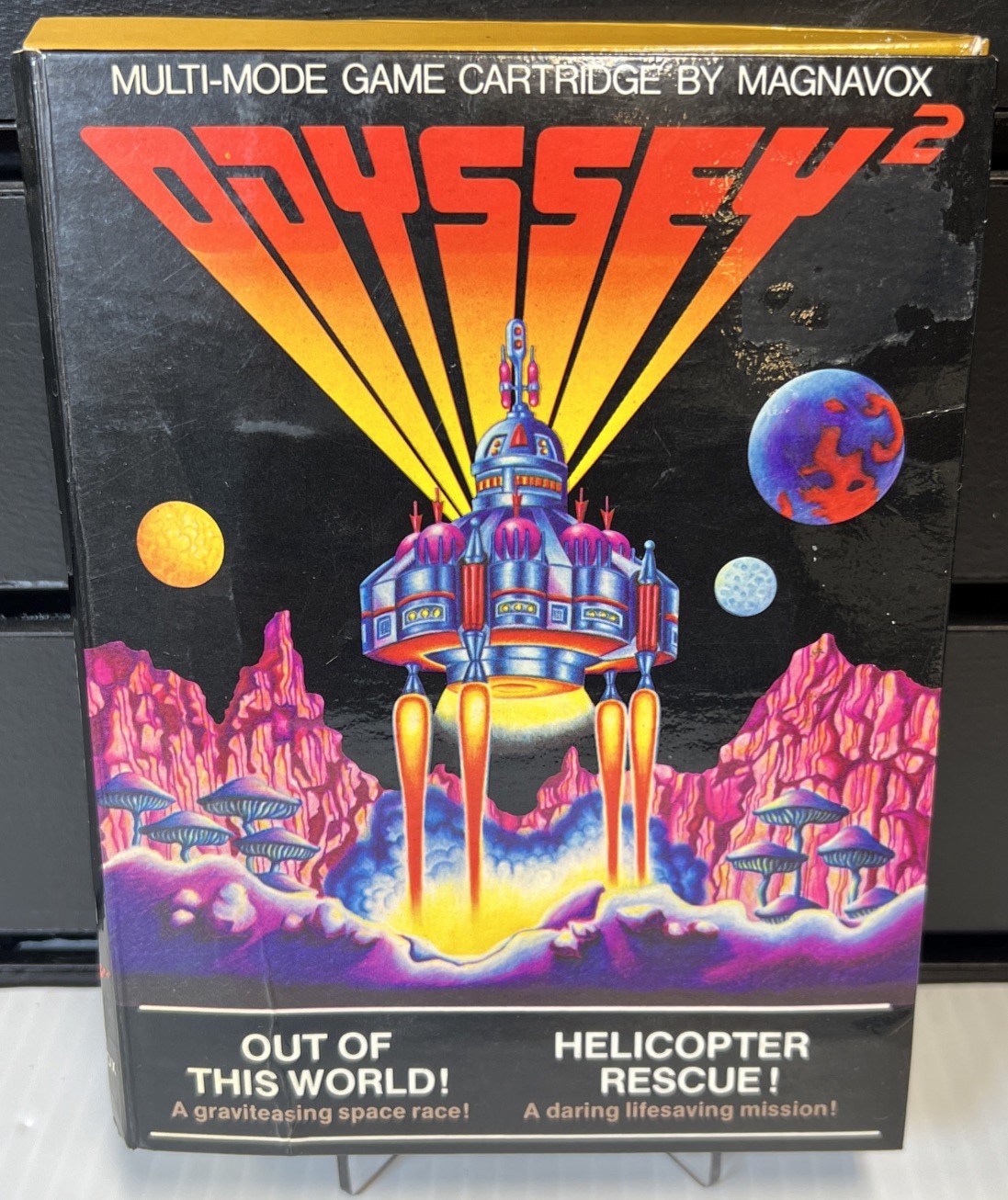 “Out of This World!/Helicopter Rescue!” For Magnavox Odyssey 2 Complete In Box