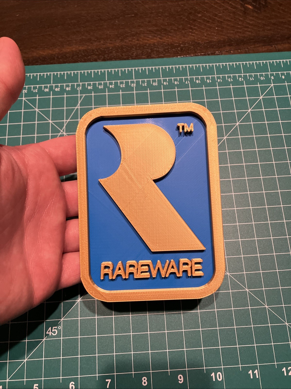 3D Printed Rareware Video Game Logo Sign Decoration Display 3.5”x5”x0.5”