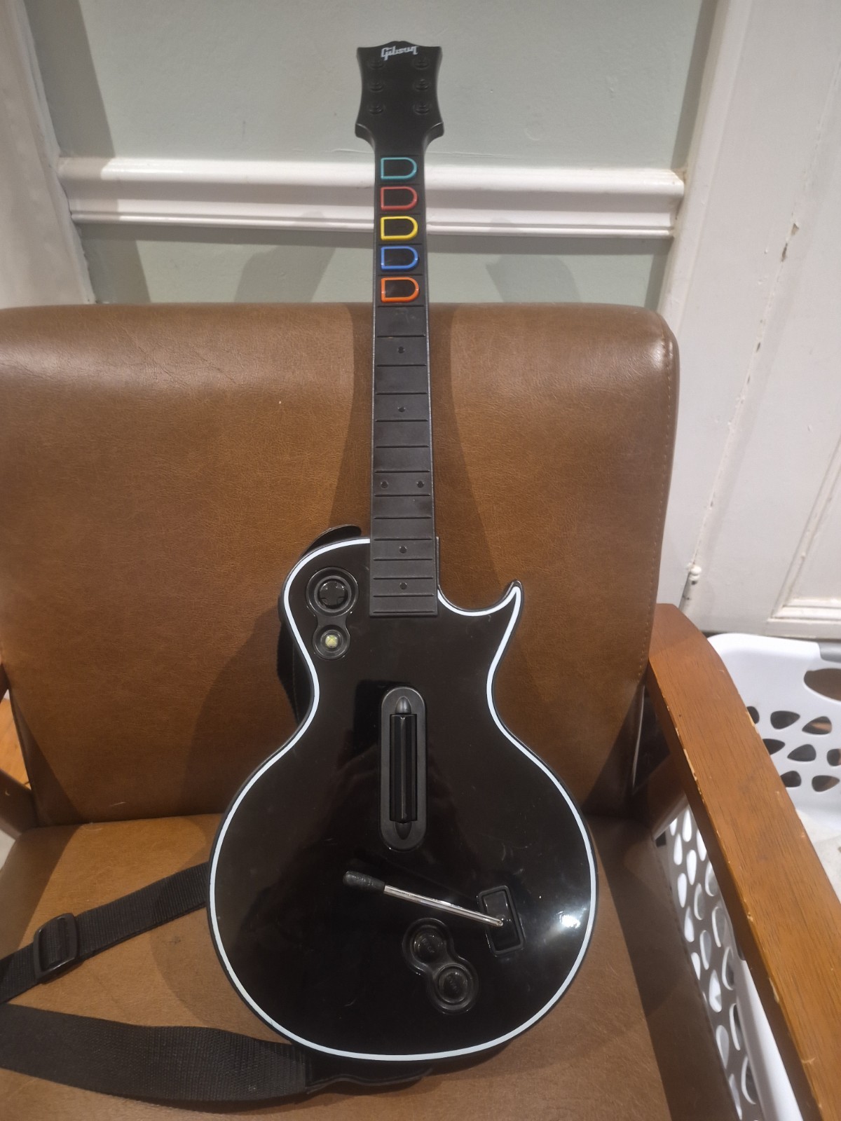 Guitar Hero Xbox 360 Les Paul Wireless Red Octane Controller 95123 805 + strap