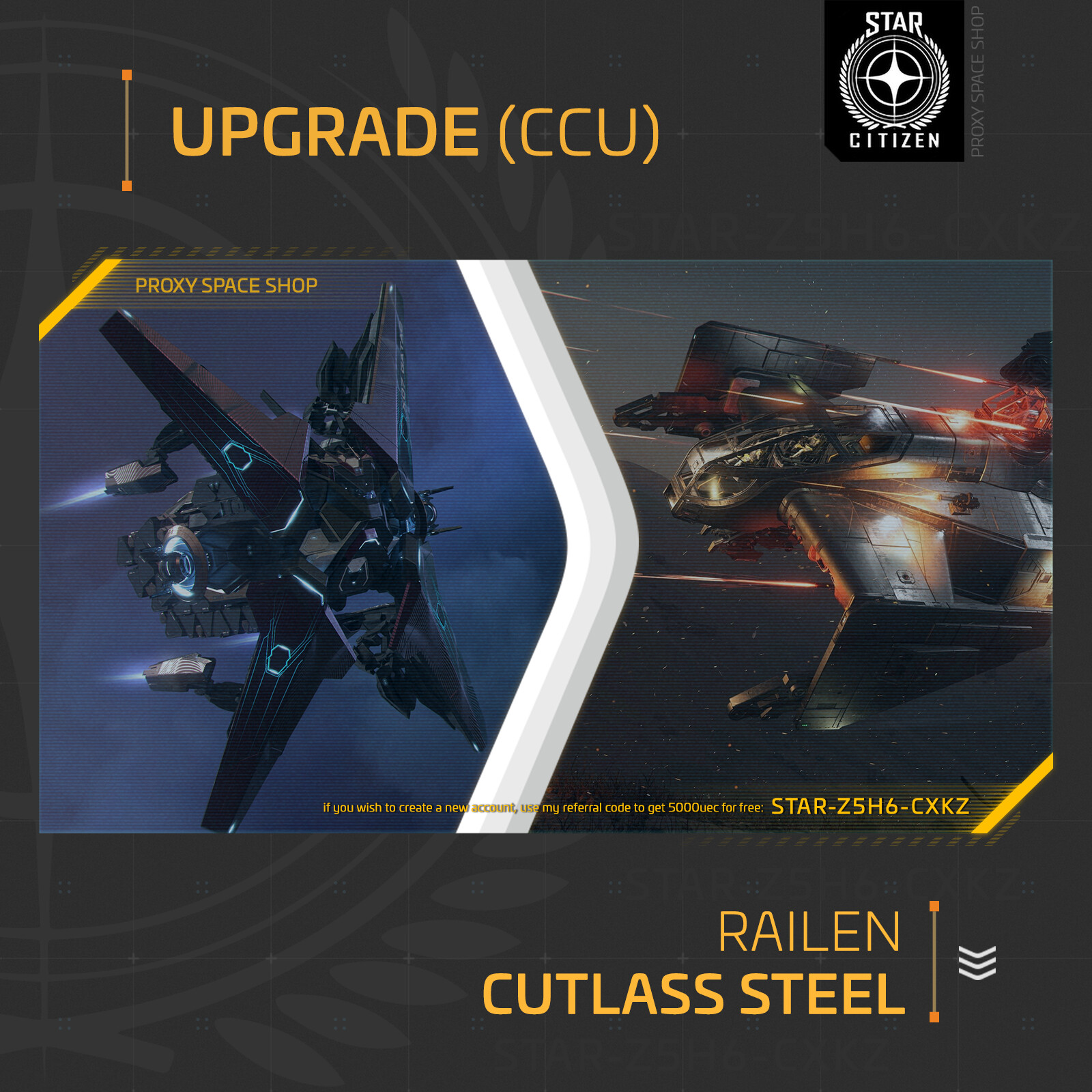 Star Citizen – DRAKE CUTLASS STEEL – UPGRADE – (CCU)