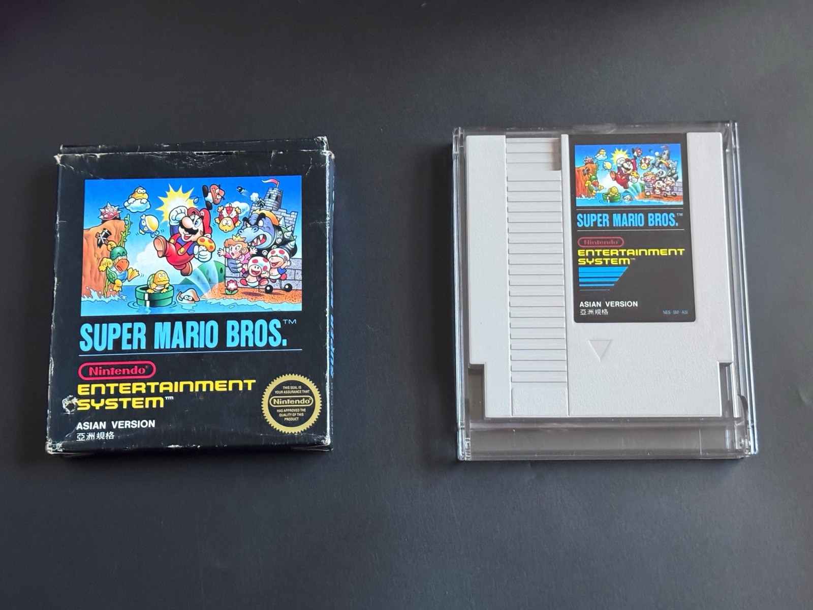 💎 NES Super Mario Bros 1985 ASIAN Variant CIB Complete Nr MINT Cart -RARE Read