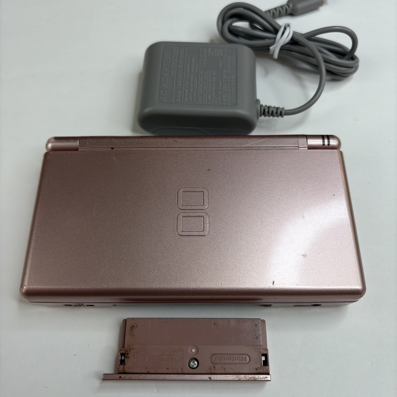 Nintendo DS Lite Rose Pink Handheld Console US Model w/ Charger Tested