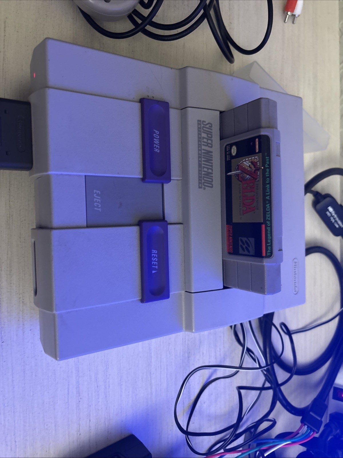 SNES AUTHENTIC Super Nintendo Bundle with Zelda, cables, controller, and more!!!