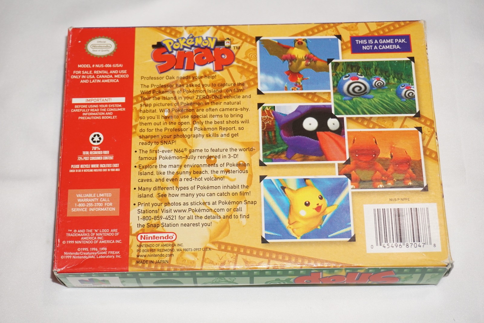Pokemon Snap (Nintendo 64 N64) Complete in Box CIB