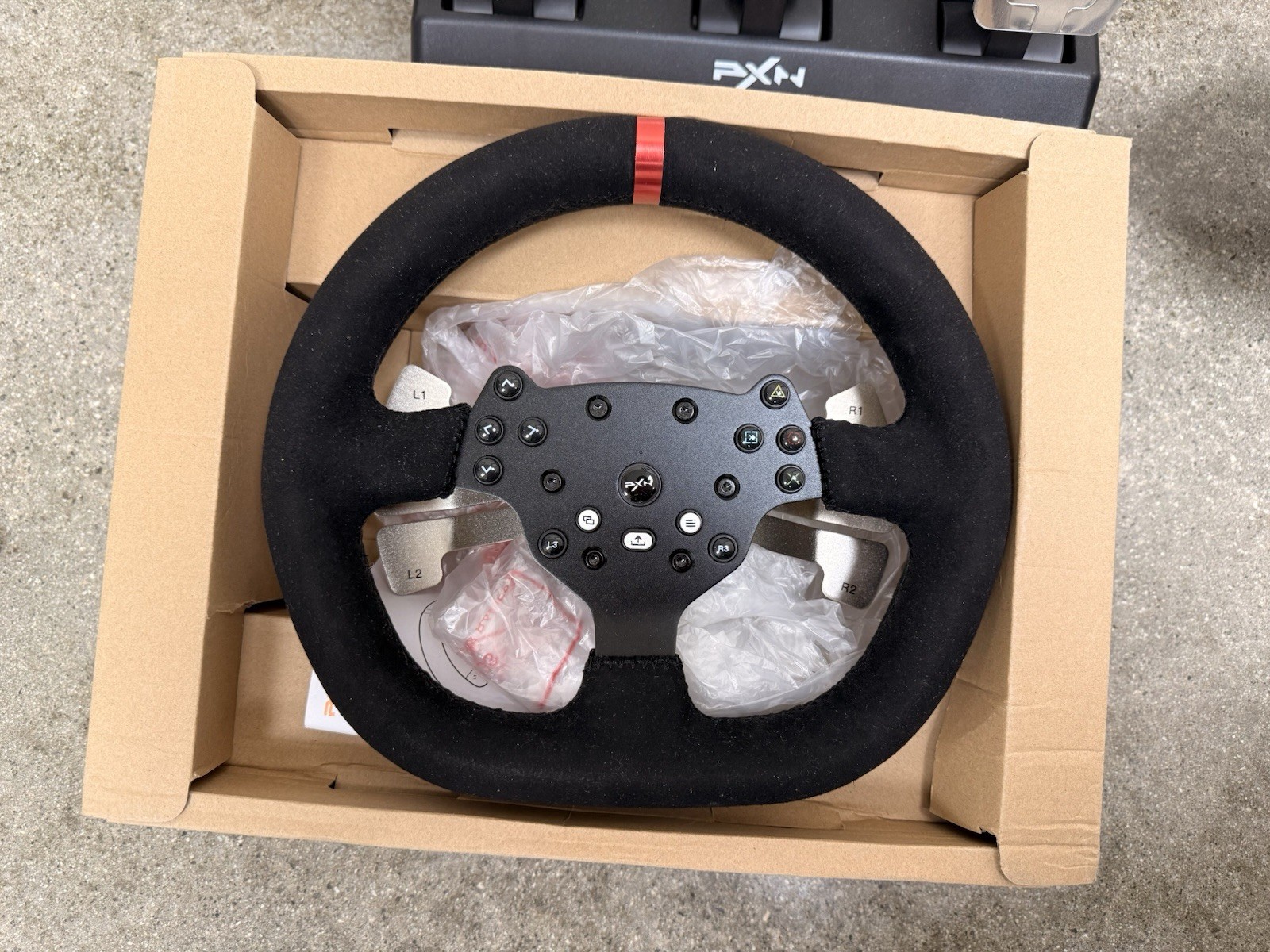 PXN V10 Racing Wheel Steering Wheel Replacement – Black Stitching