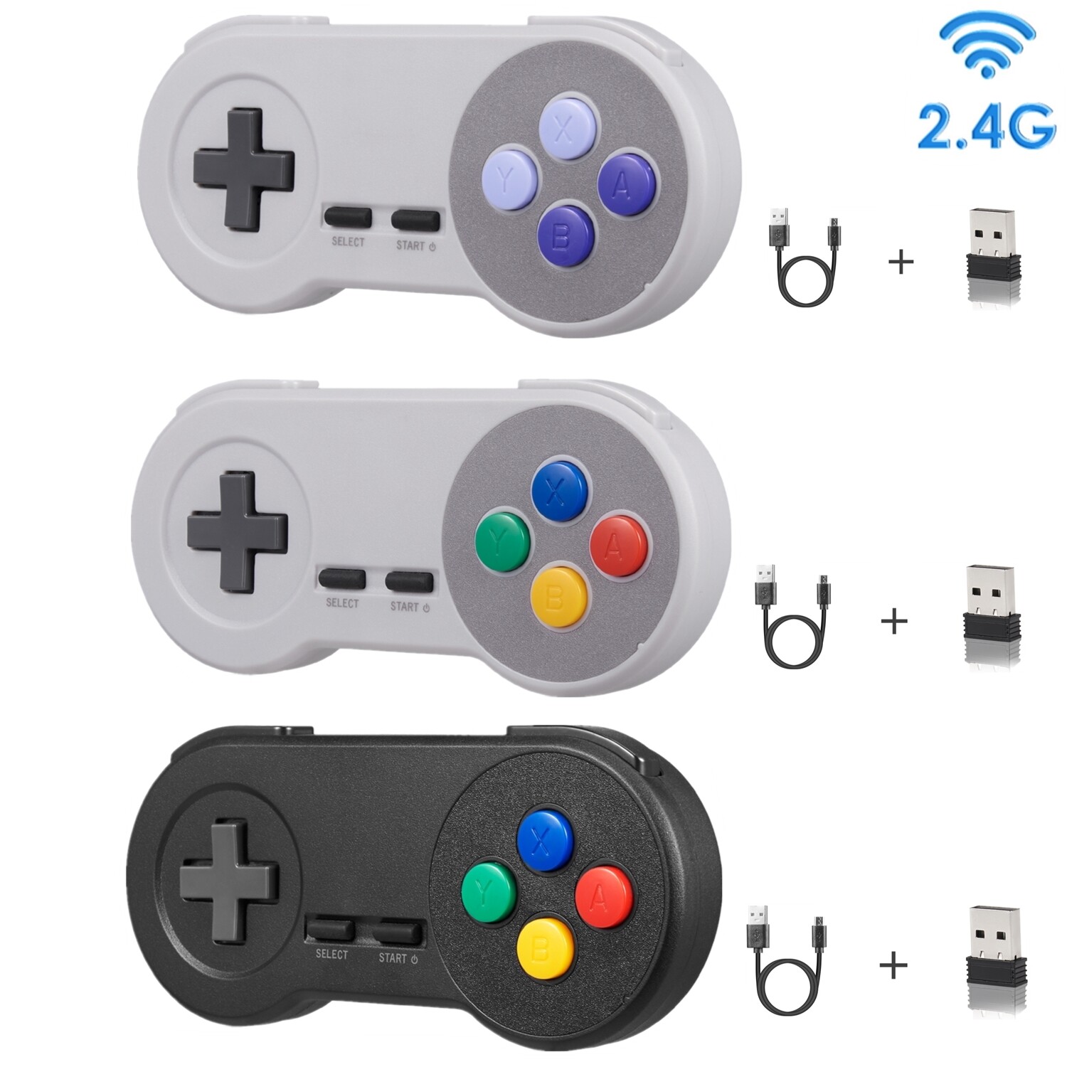 2.4G Wireless SNES / NES Controller Gamepad &USB For PC MAC Windows Raspberry Pi