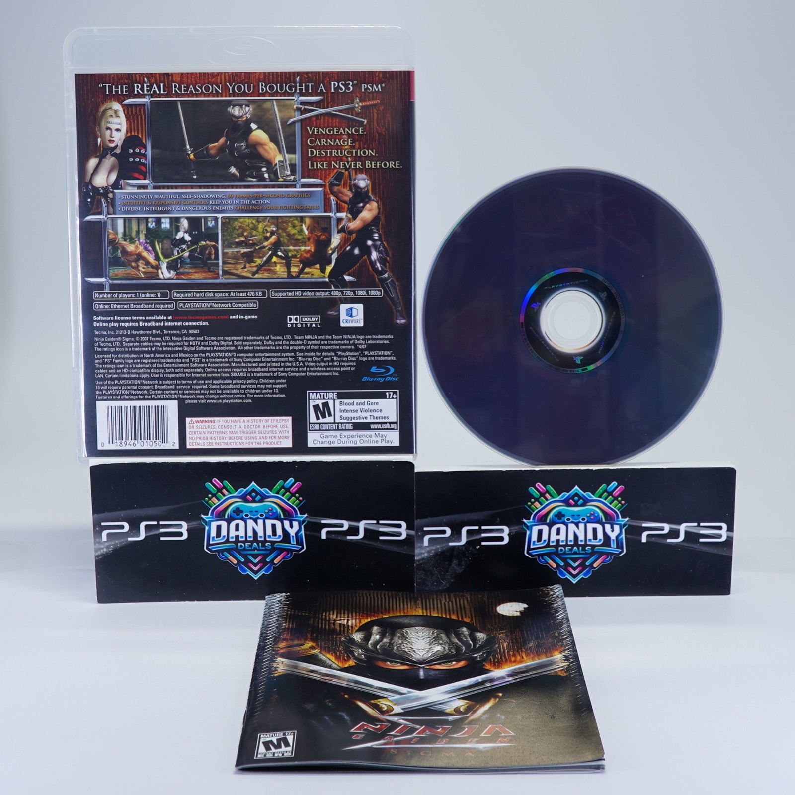 Ninja Gaiden Sigma PS3 Black Label – CIB W/ Manual – PlayStation 3