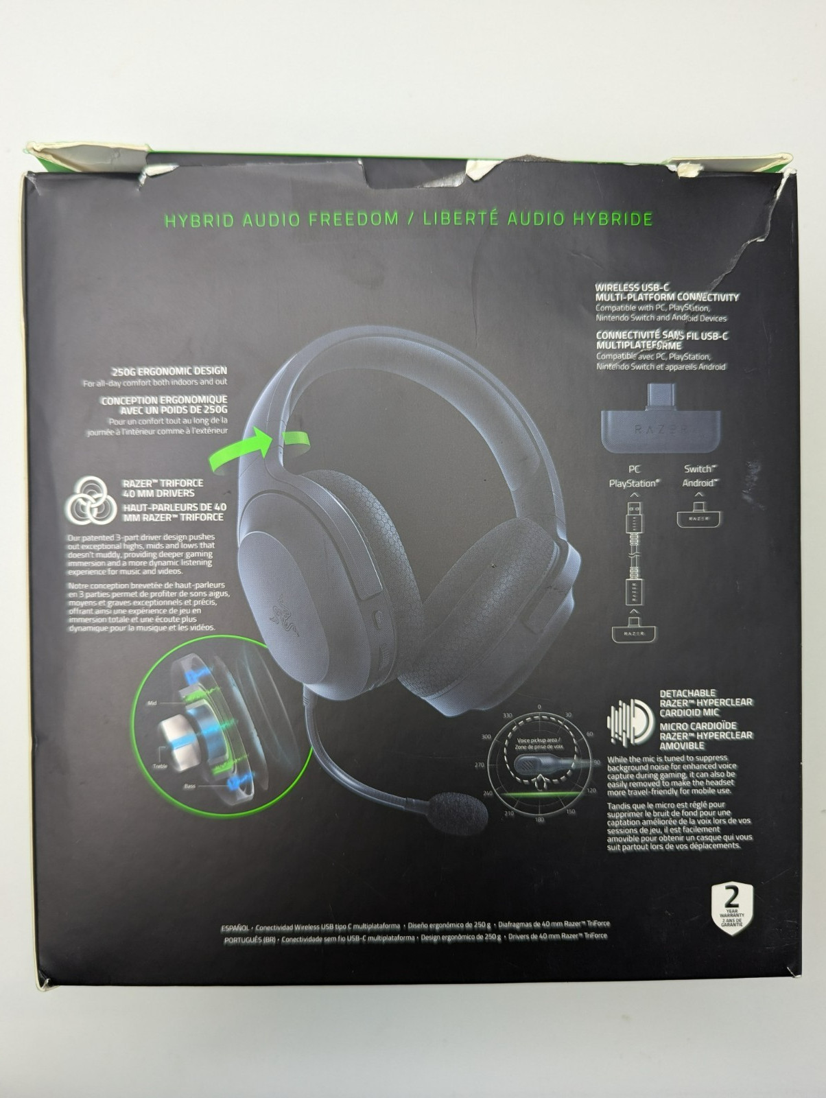 Razer Barracuda .X Wireless Gaming Headset- Black (No Cables)