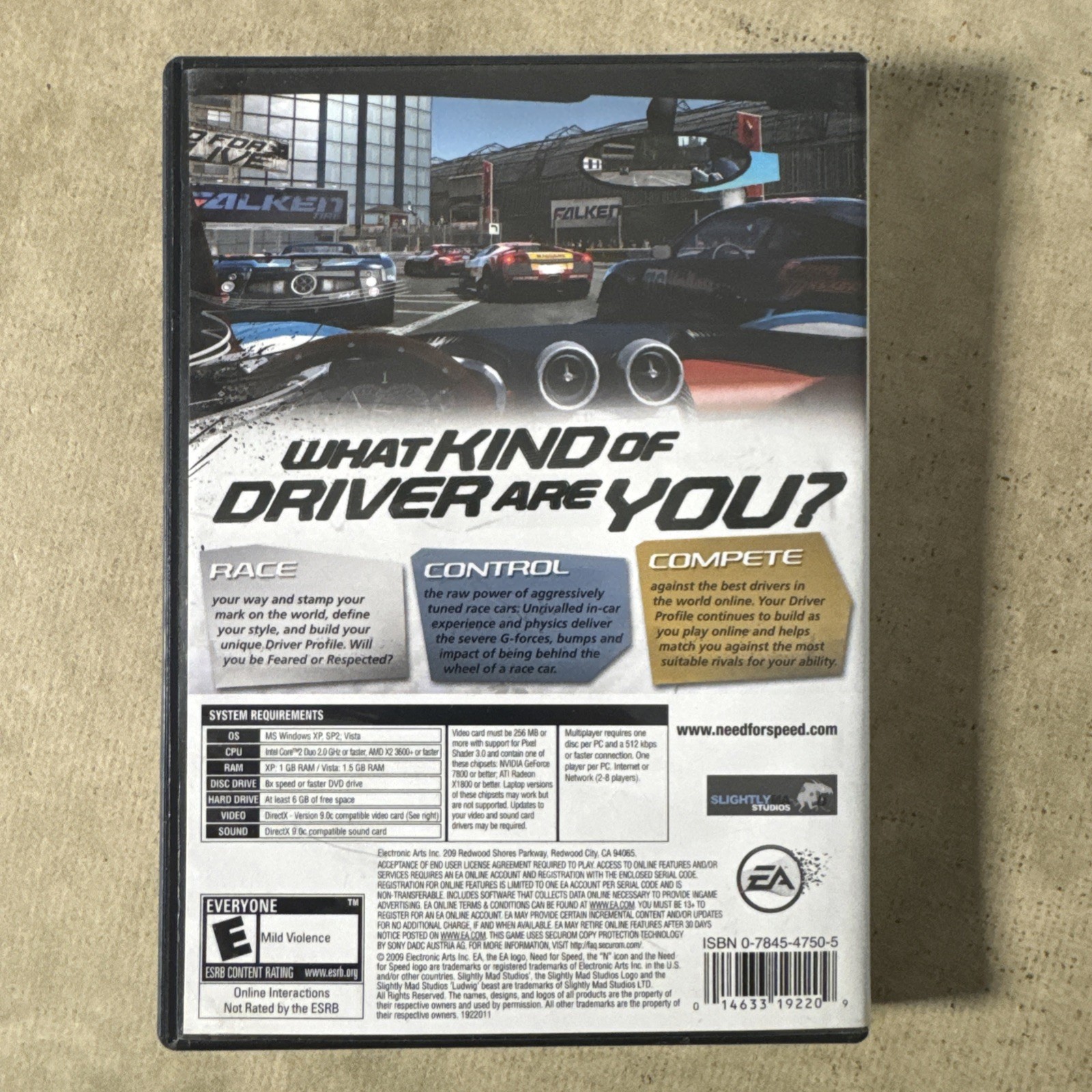 Need For Speed Shift (PC, DVD-ROM SOFTWARE 2009) EA, Rated E-Everyone, w/ Manual