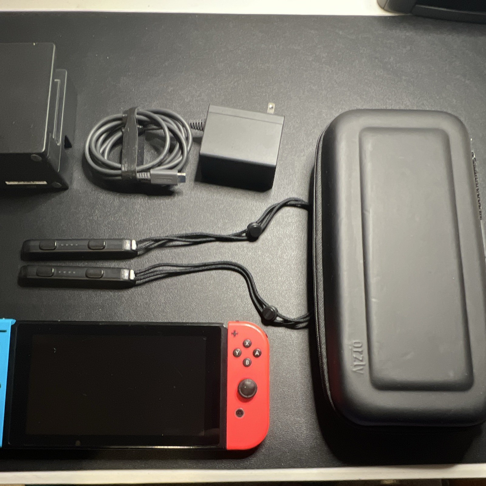 Nintendo Switch HAC-001(-01) Console Red/Blue Joy-Con Dock AC Adapter Case