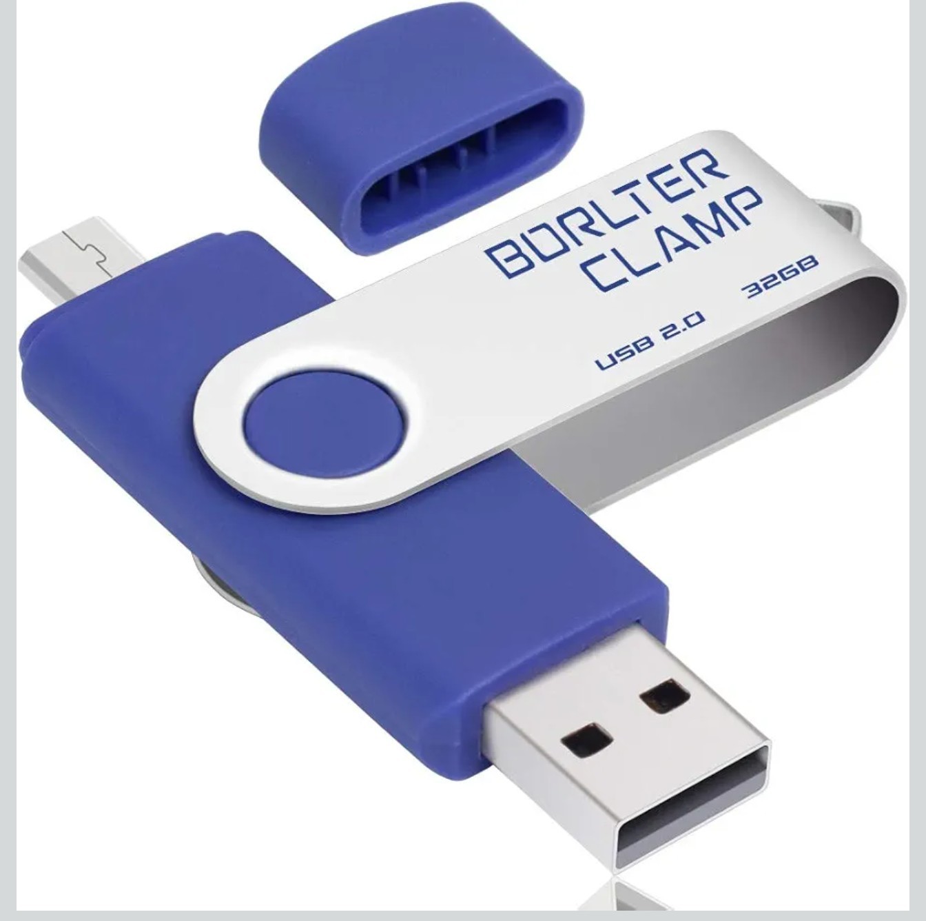 BorlterClamp 64GB USB Flash Drive Dual Port Memory Stick, OTG Thumb Drive wit…