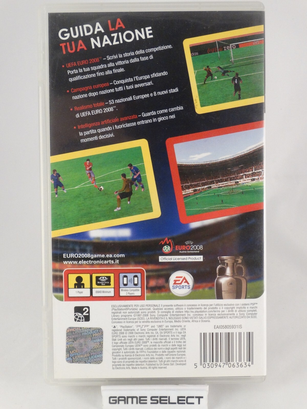 UEFA EURO 2008 Austria-Switzerland EA SPORTS Sony PSP PAL Complete Original