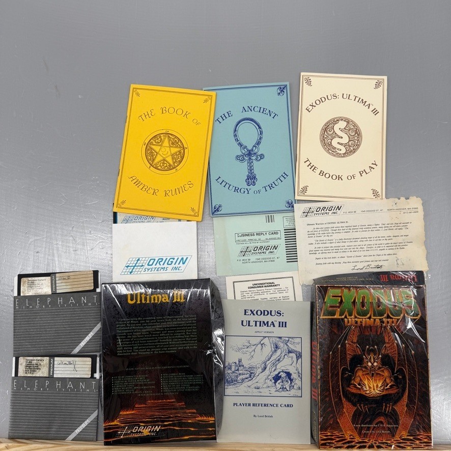 Ultima III Exodus Apple II Origin Systems Lord British 1983 Vintage Big Box RPG