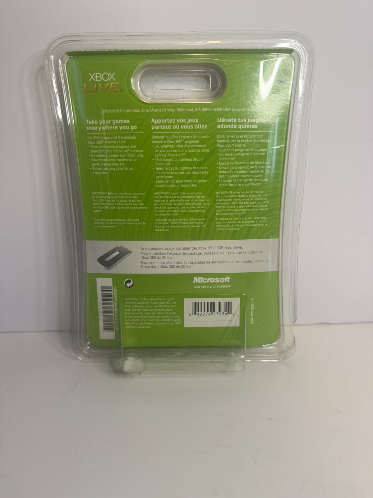 NEW Microsoft Xbox 360 512MB Memory Card Unit 8X w/ Worms Game Included CIB NIB