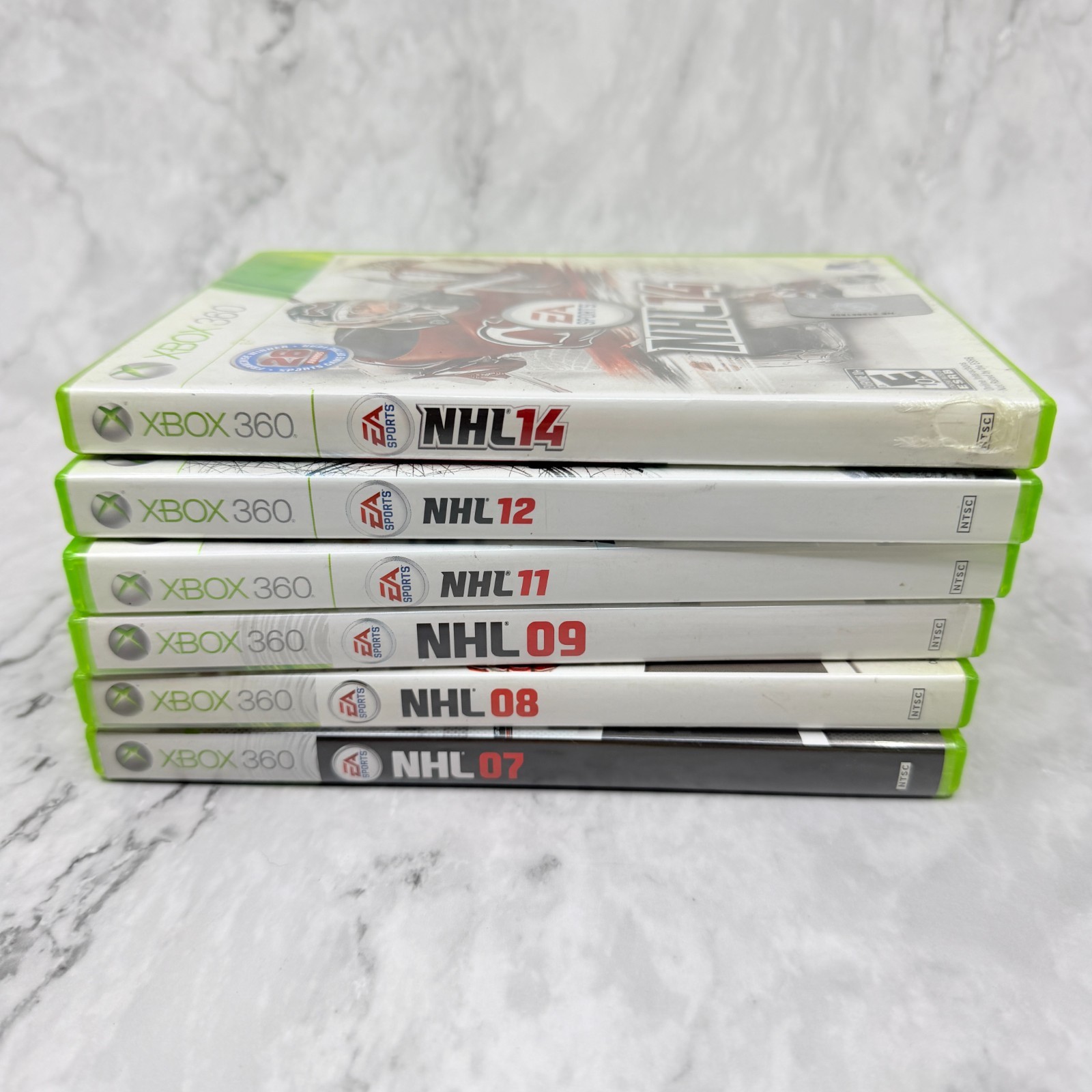 NHL Lot of 6 Xbox 360 Hockey Games 07 08 09 11 12 14 CIB Tested Working