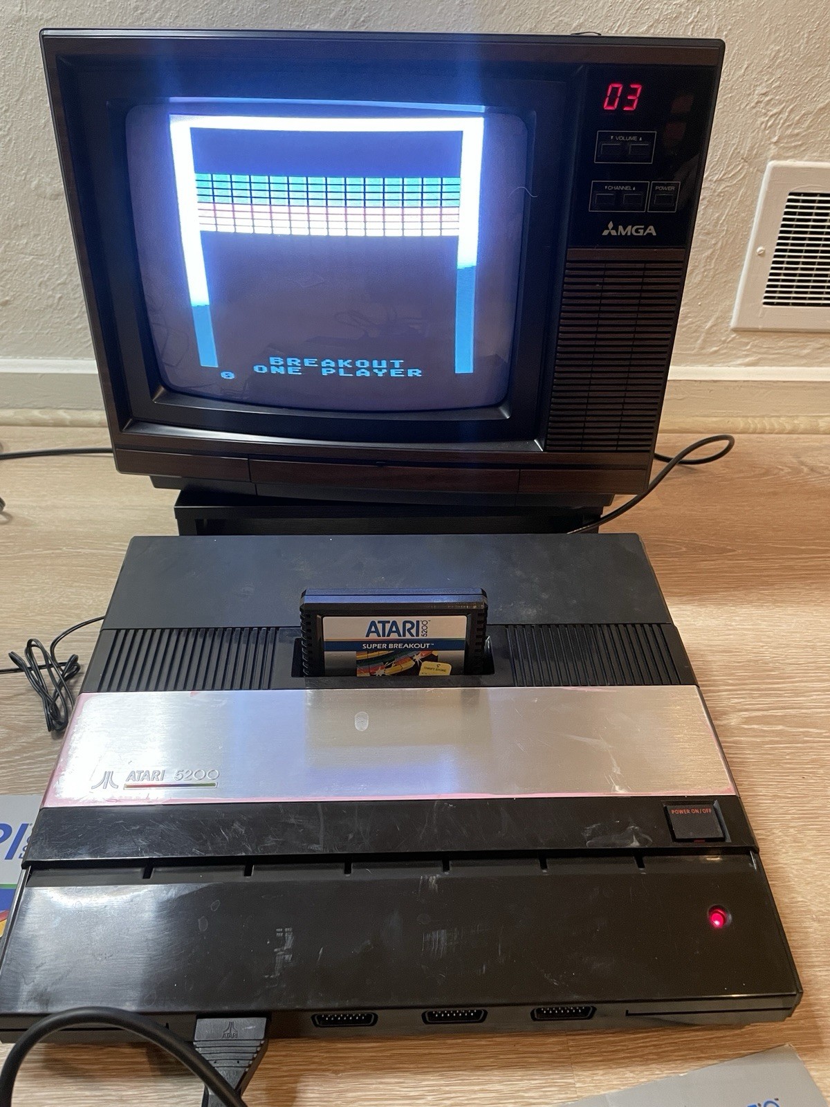 Atari 5200 4 Port Console, Rebuilt Controller, Power Mod, 9 Games. Fully Tested