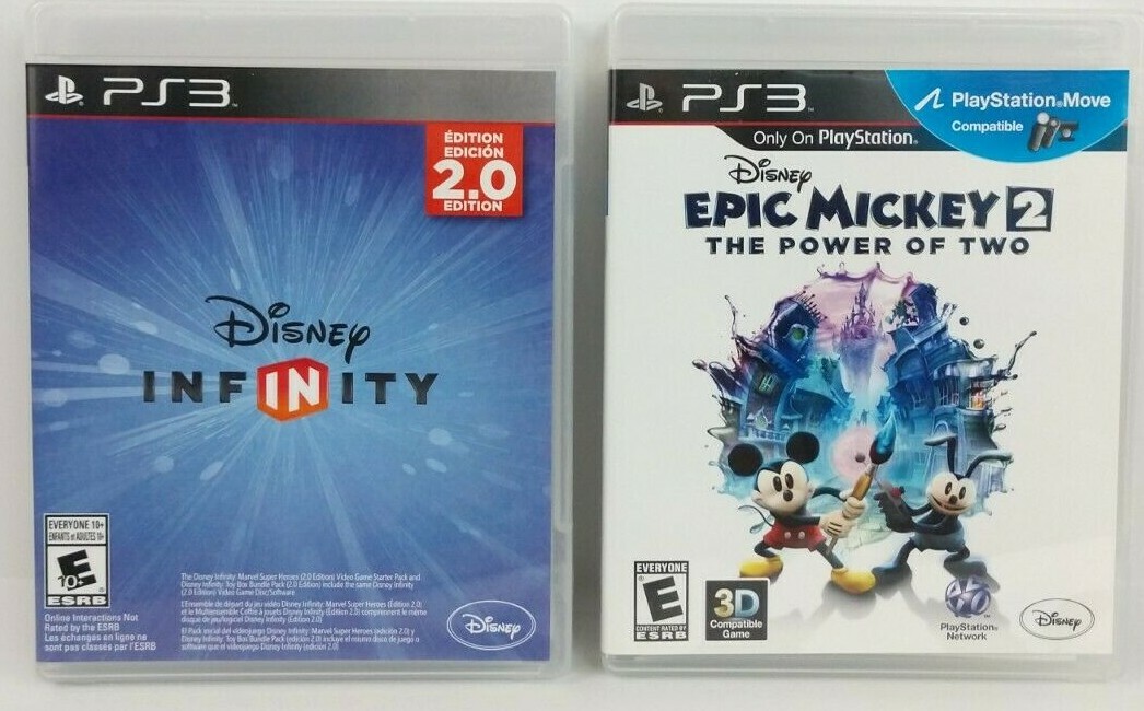 PS3 Disney Epic Mickey 2: The Power of Two & Infinity 2.0 Edition~ Both Complete