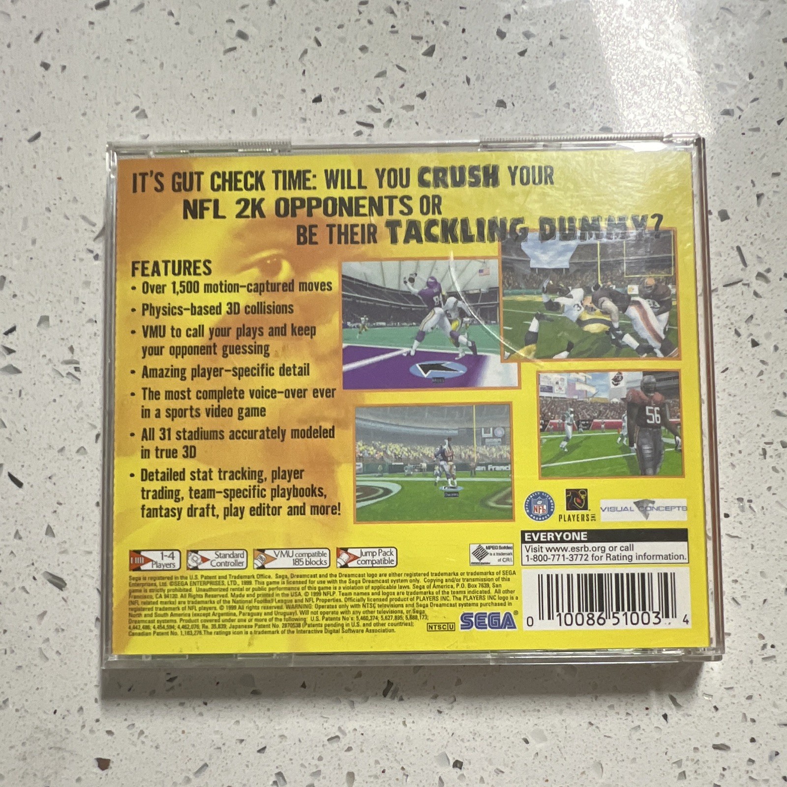 Sega Sports NFL 2K Sega Dreamcast w/ Manual – E-Everyone, NTSC-U/C (2000)