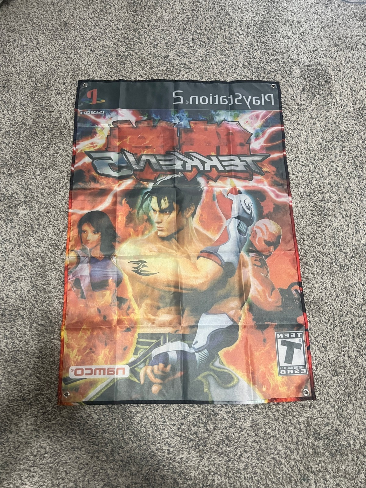 Tekken 5 PS2 Custom Wall Flag Banner Tapestry 2 x 3 Ft, Playstation 2