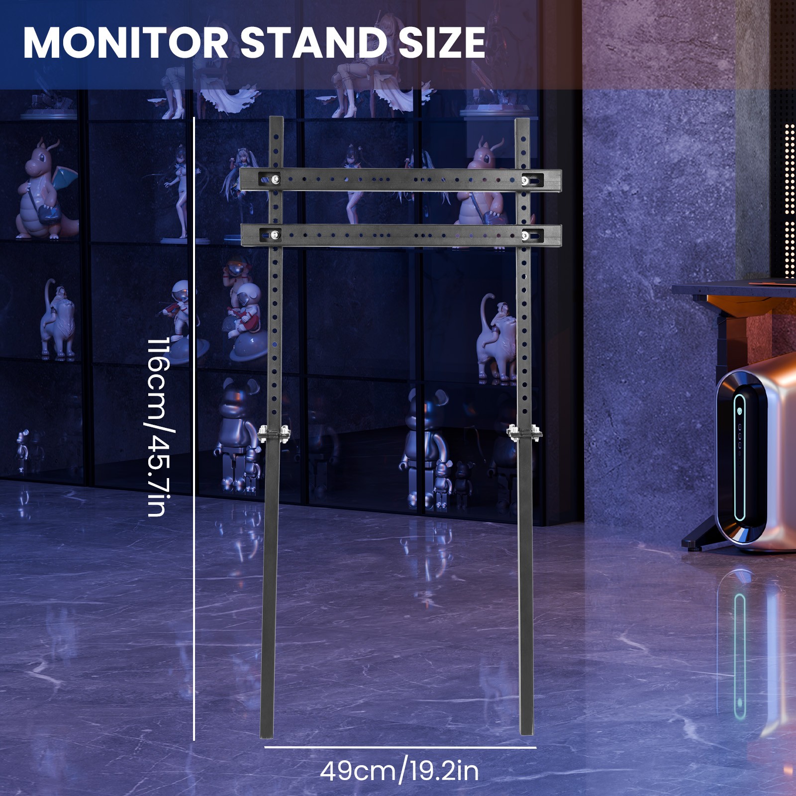 Minneer Racing Simulator Monitor Stand For Sim Racing Cockpit TV Mount Stand
