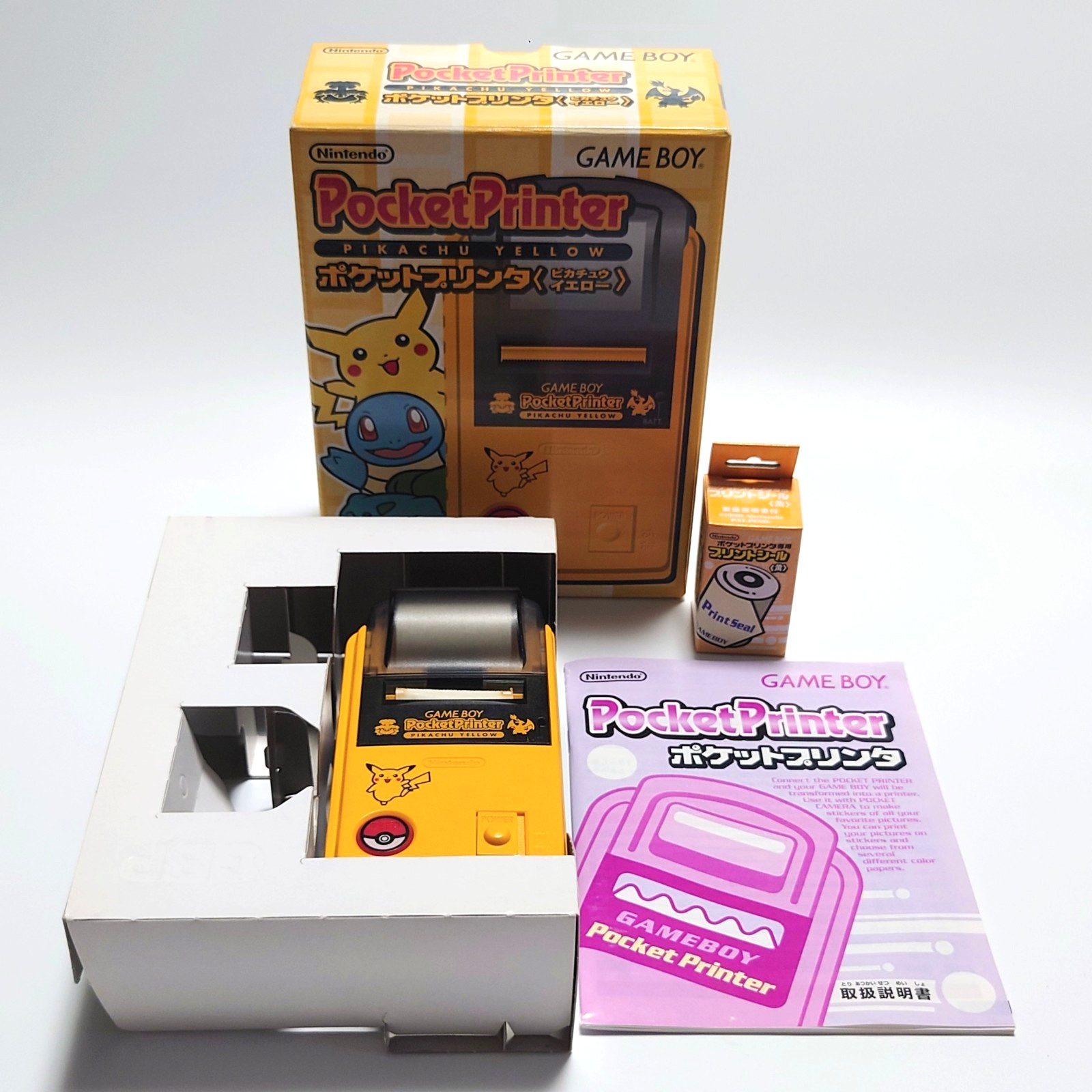 Nintendo Gameboy Color GB Pocket Printer Pikachu Camera Yellow w/Box Set Japan