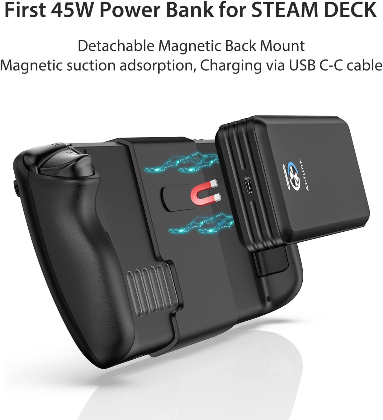 Antank 20000mAh Magnetic Portable Battery Power Bank For Steam Deck 45W PD Fast