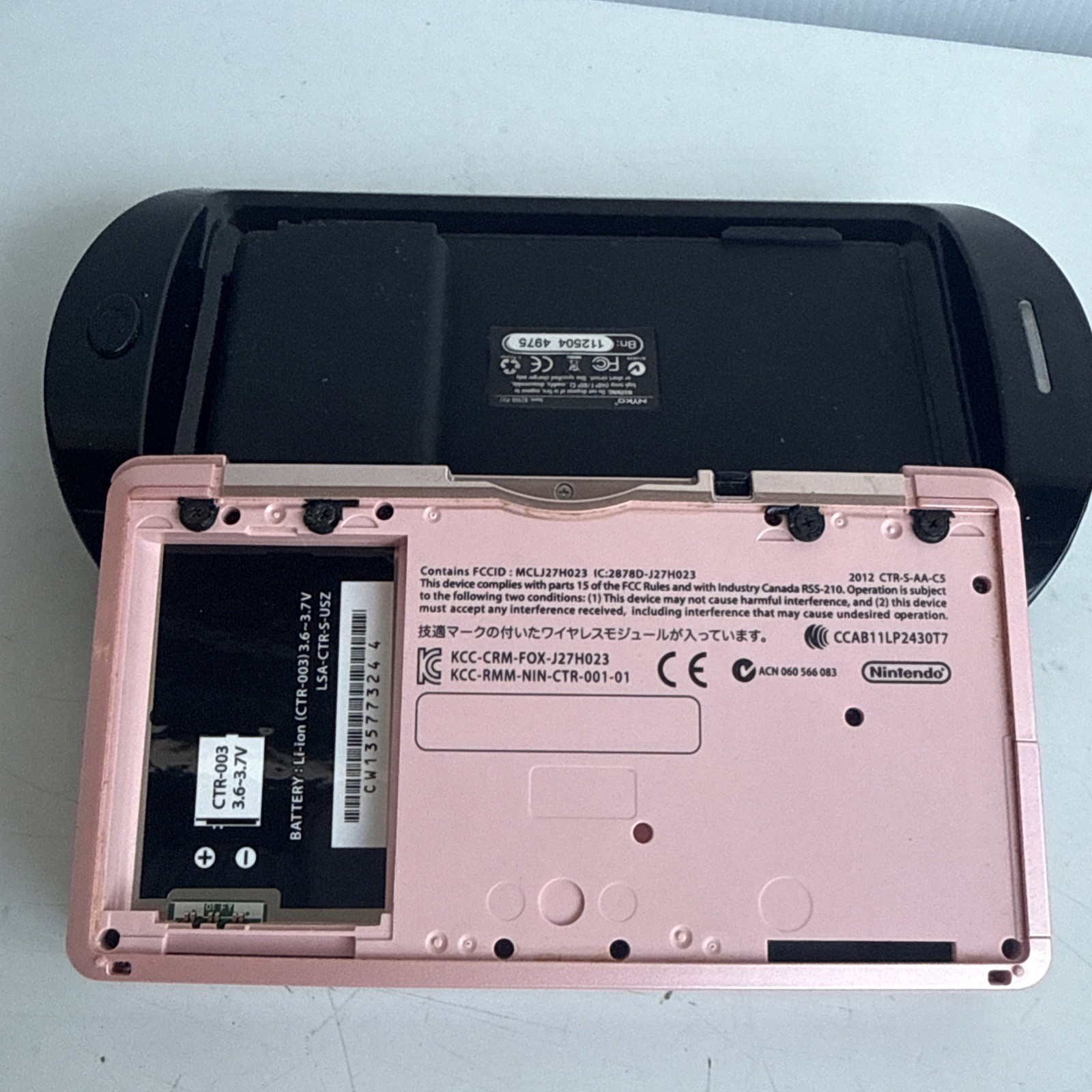 Nintendo 3DS Pearl Pink Handheld System Tested Working No Games No Charger READ