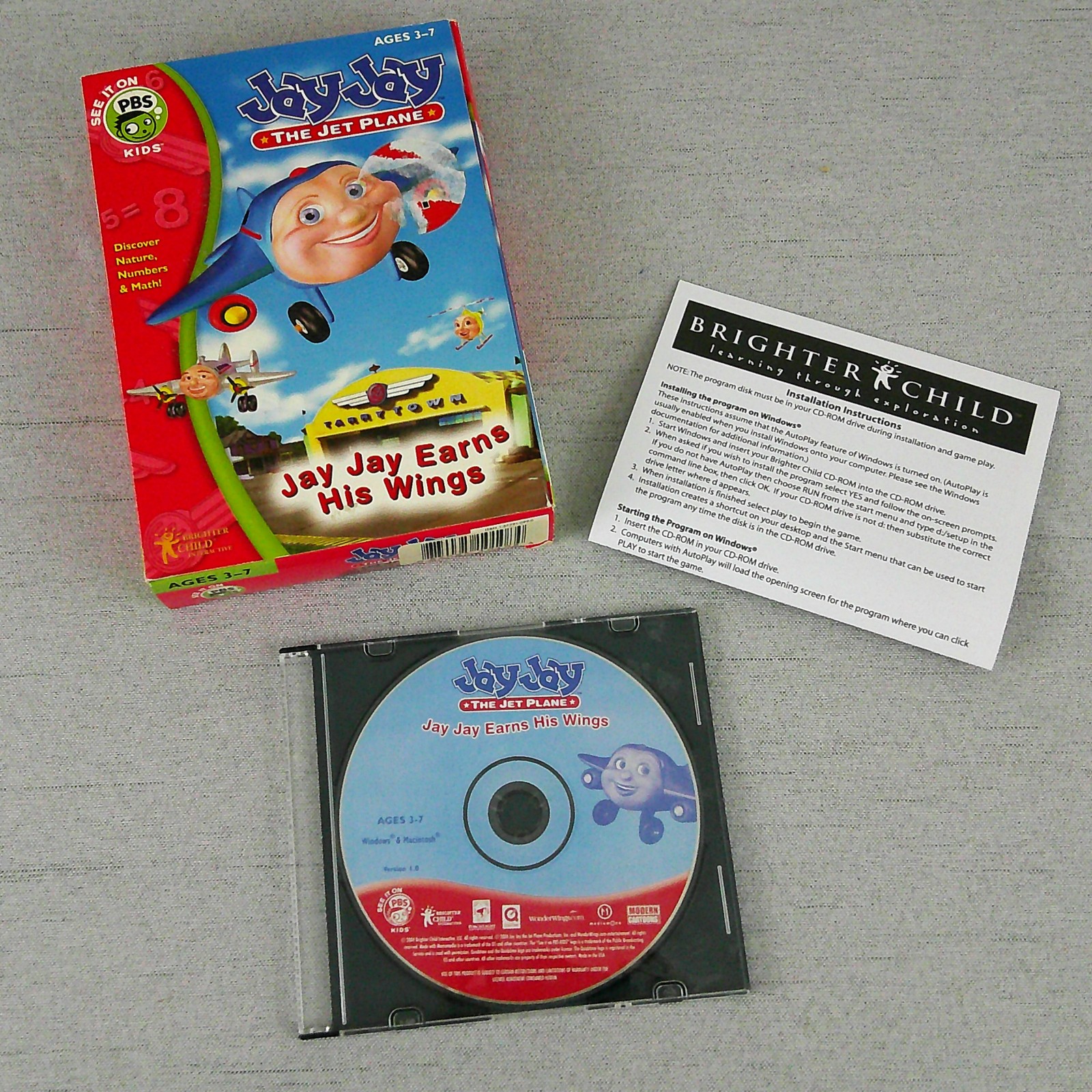 Jay Jay The Jet Plane Earns His Wings PC CD ROM Game 2004 Complete Kids Ages 3-7