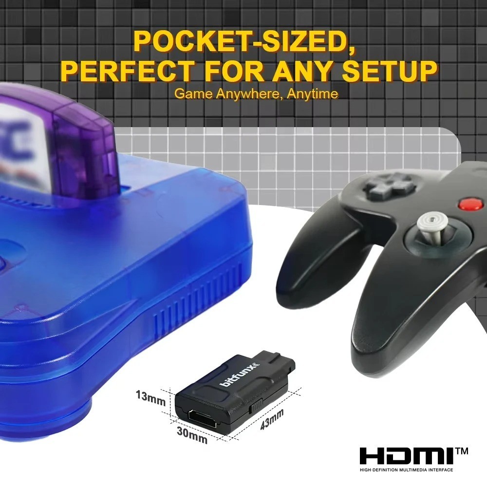 Bitfunx N64 HDMI Adapter 720P 1080P HD Converter Upscale N64 SNES SFC GameCube